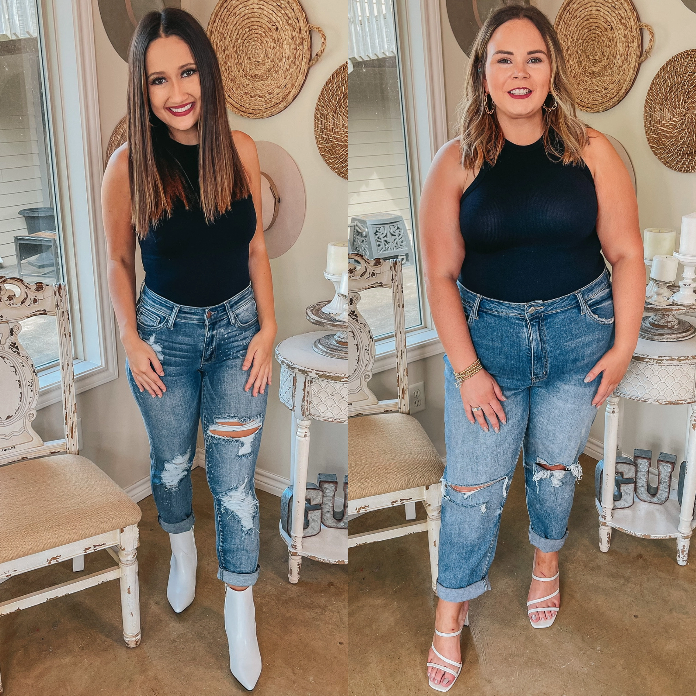 BreathableBack Chill With Me Ribbed Tank Top Body Suit in Black