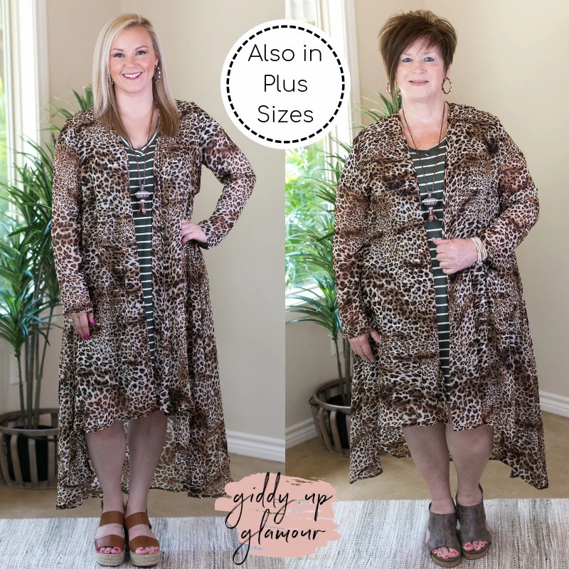 Thick Glow High End Last Chance Size S/M | Highs and Lows Sheer Cheetah Print Duster Kimono