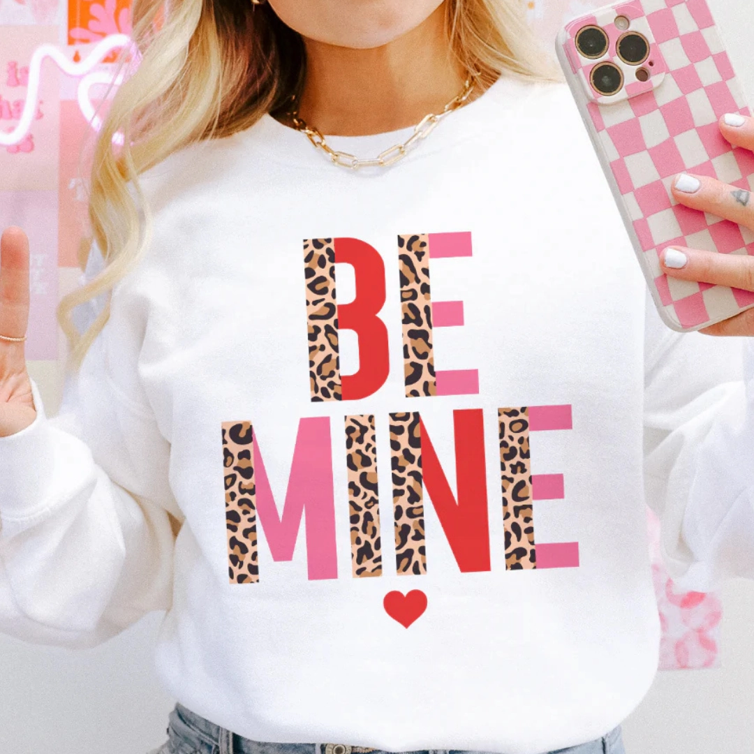 Daily Fashion Online Exclusive | Be Mine Cheetah and Color Block Graphic Sweatshirt in White
