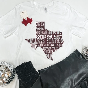 Virtual Fit Aggie Game Day | Game Day in College Station Texas Short Sleeve Tee Shirt in White