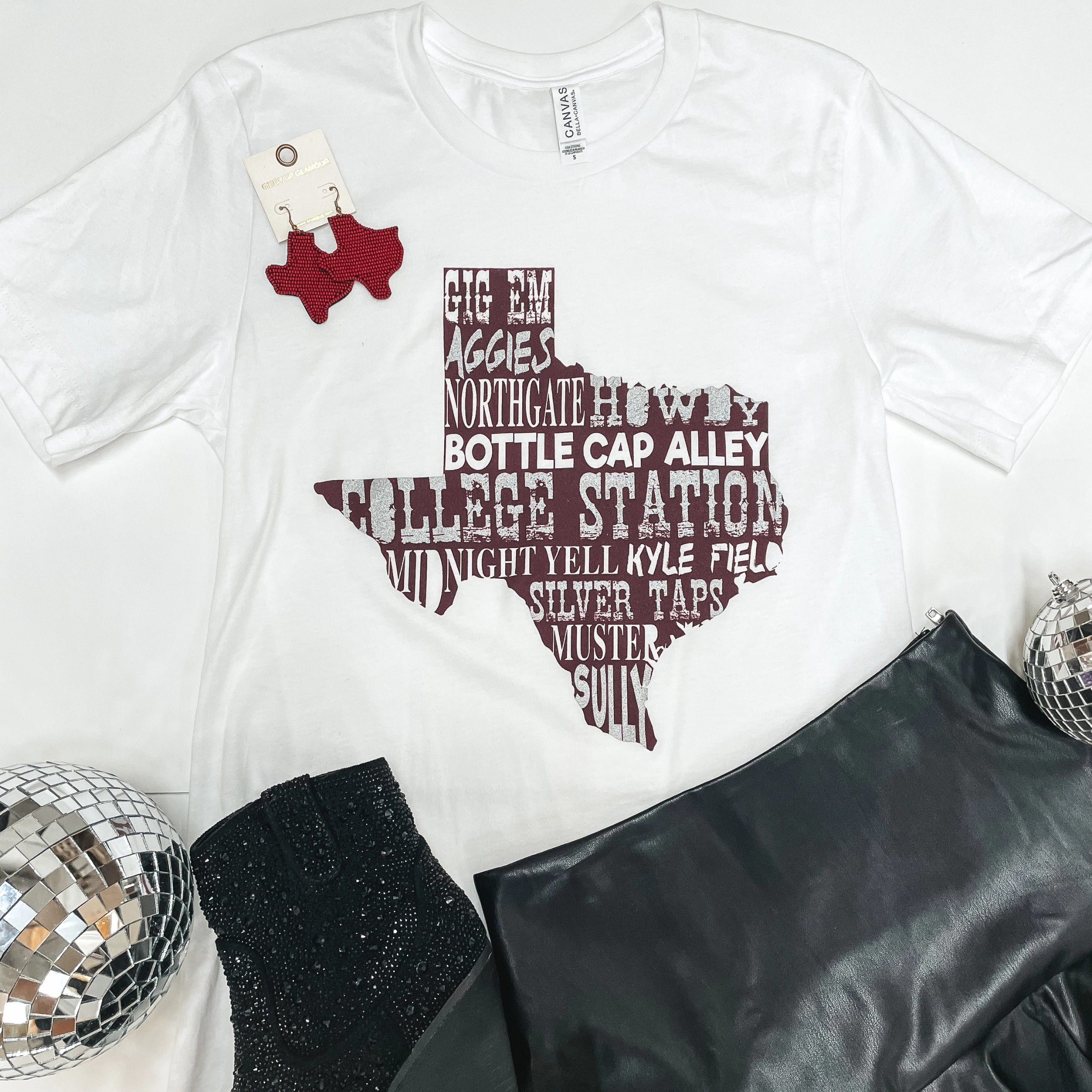 Aggie Game Day | Game Day in College Station Texas Short Sleeve Tee Shirt in White Resort Mood Heat Safe