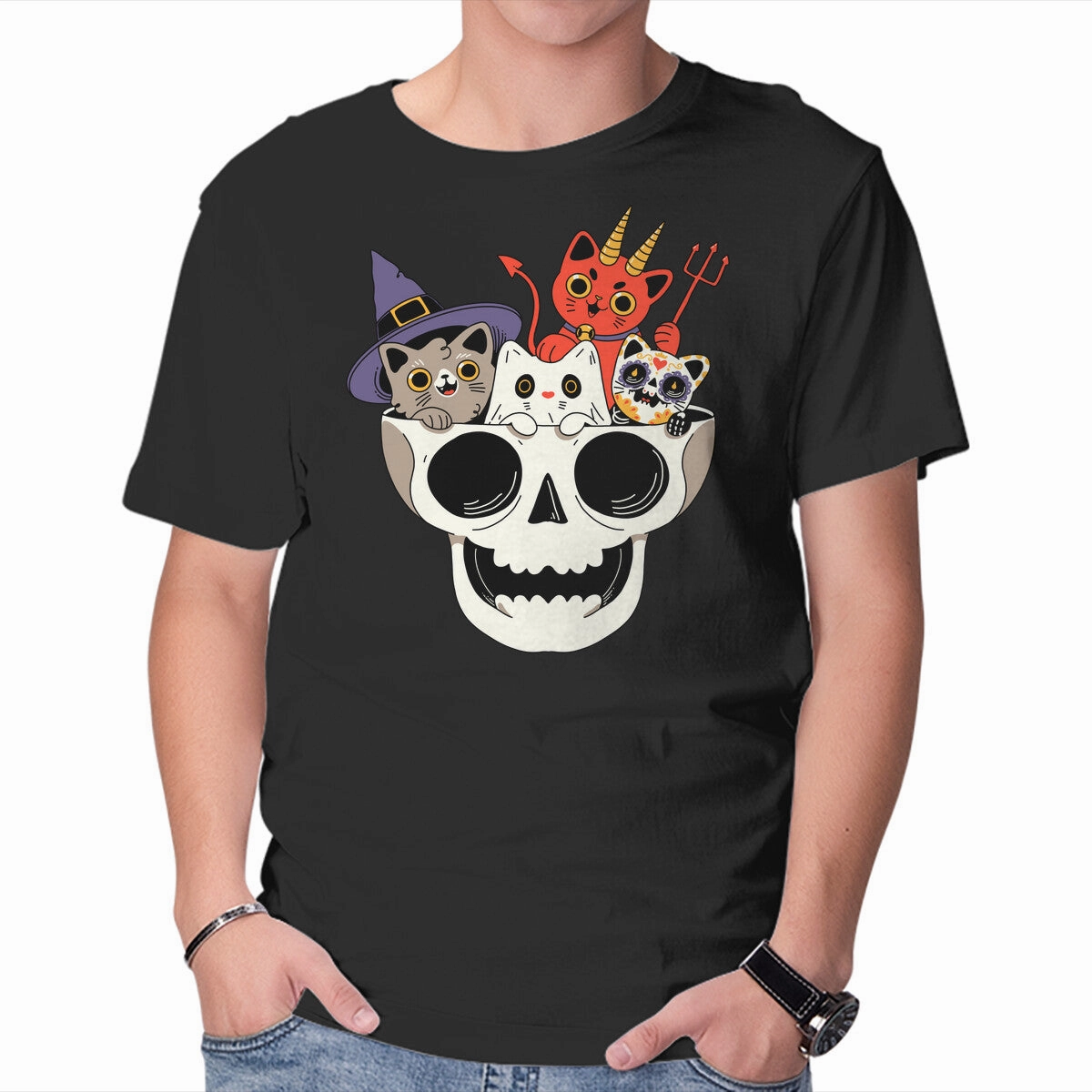 Skull And Spooky Cats Lightweight Wear