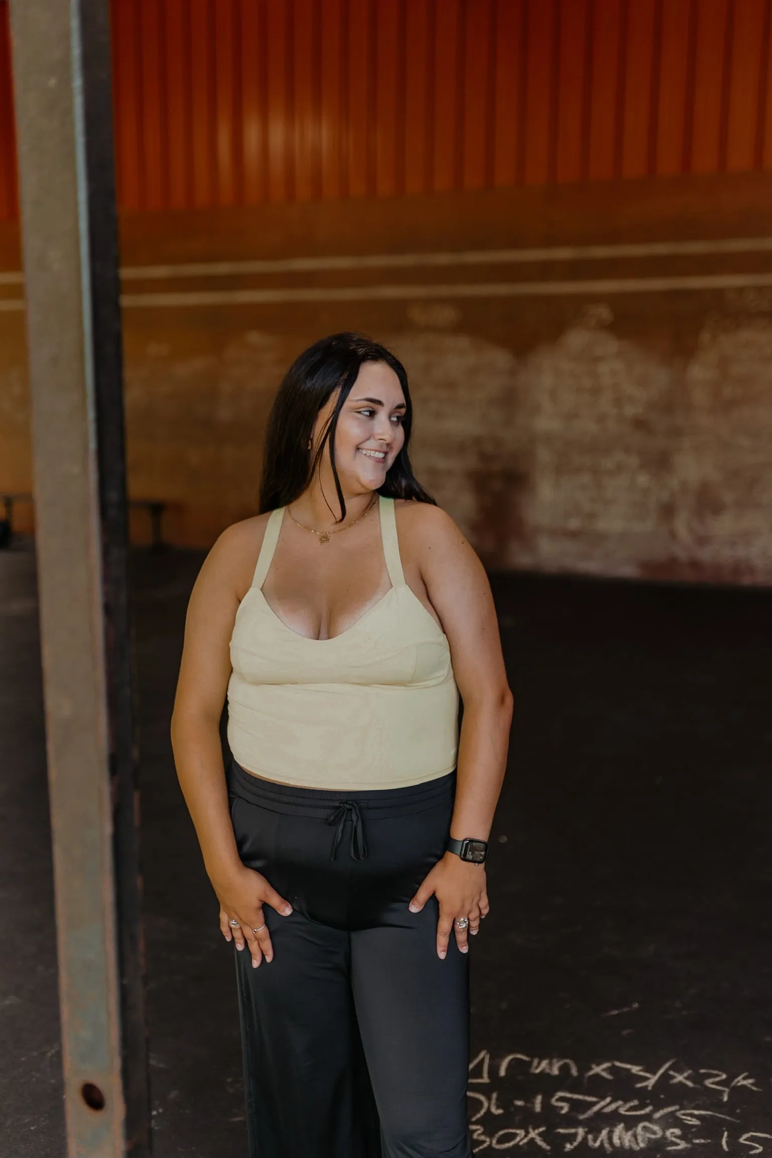 Always RXing Adjustable Strap Tank Top Sports Bra in Lemon Yellow Everyday Look