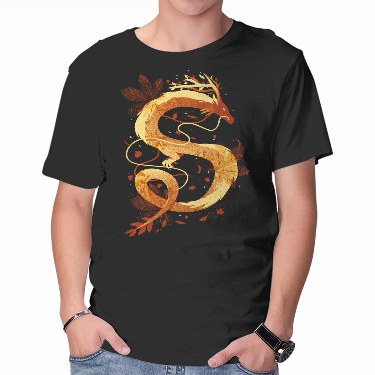 Autumn Dragon Casual Comfort Layer Crew Neck Design