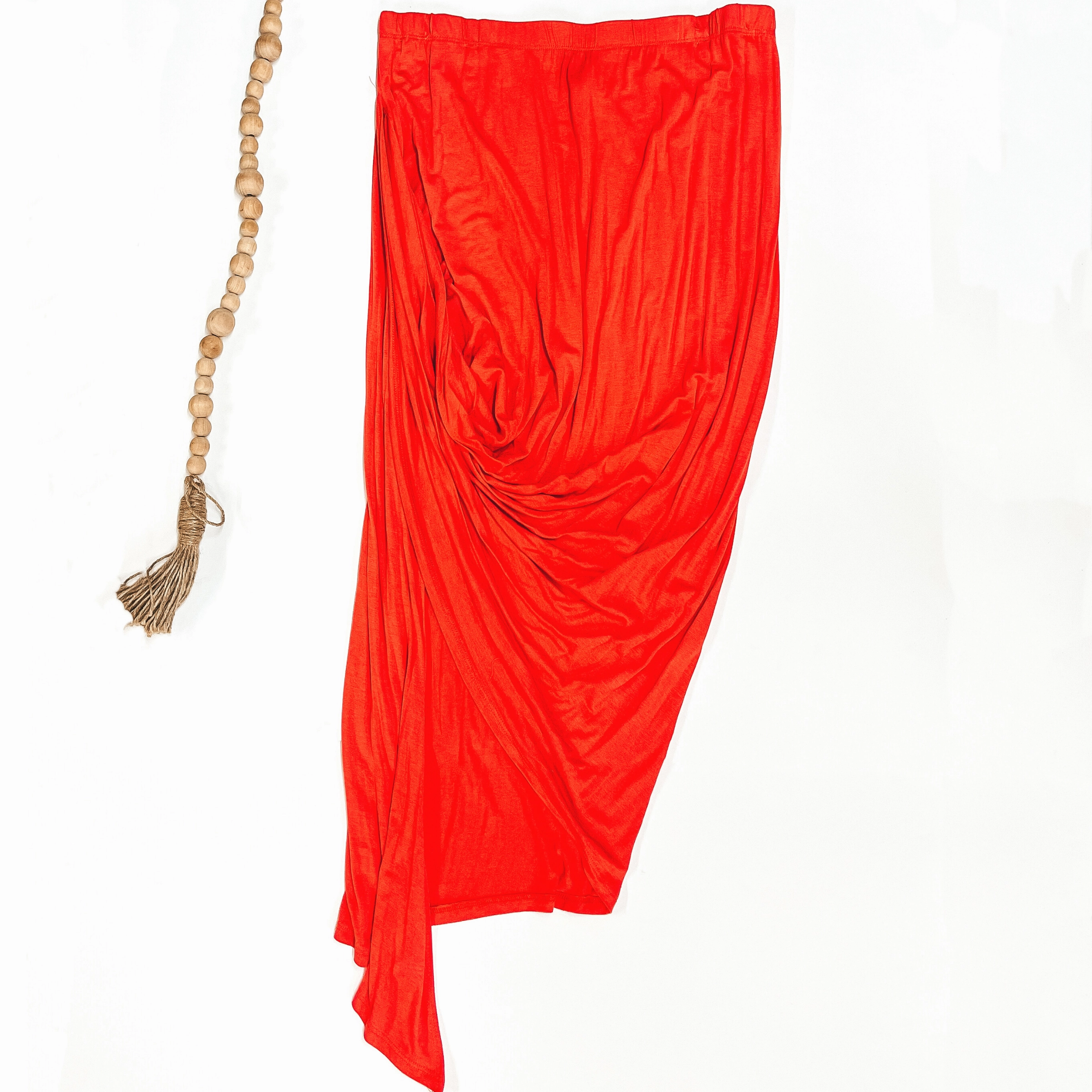 Orange Draped Asymmetrical Skirt Romance Fit Low Maintenance