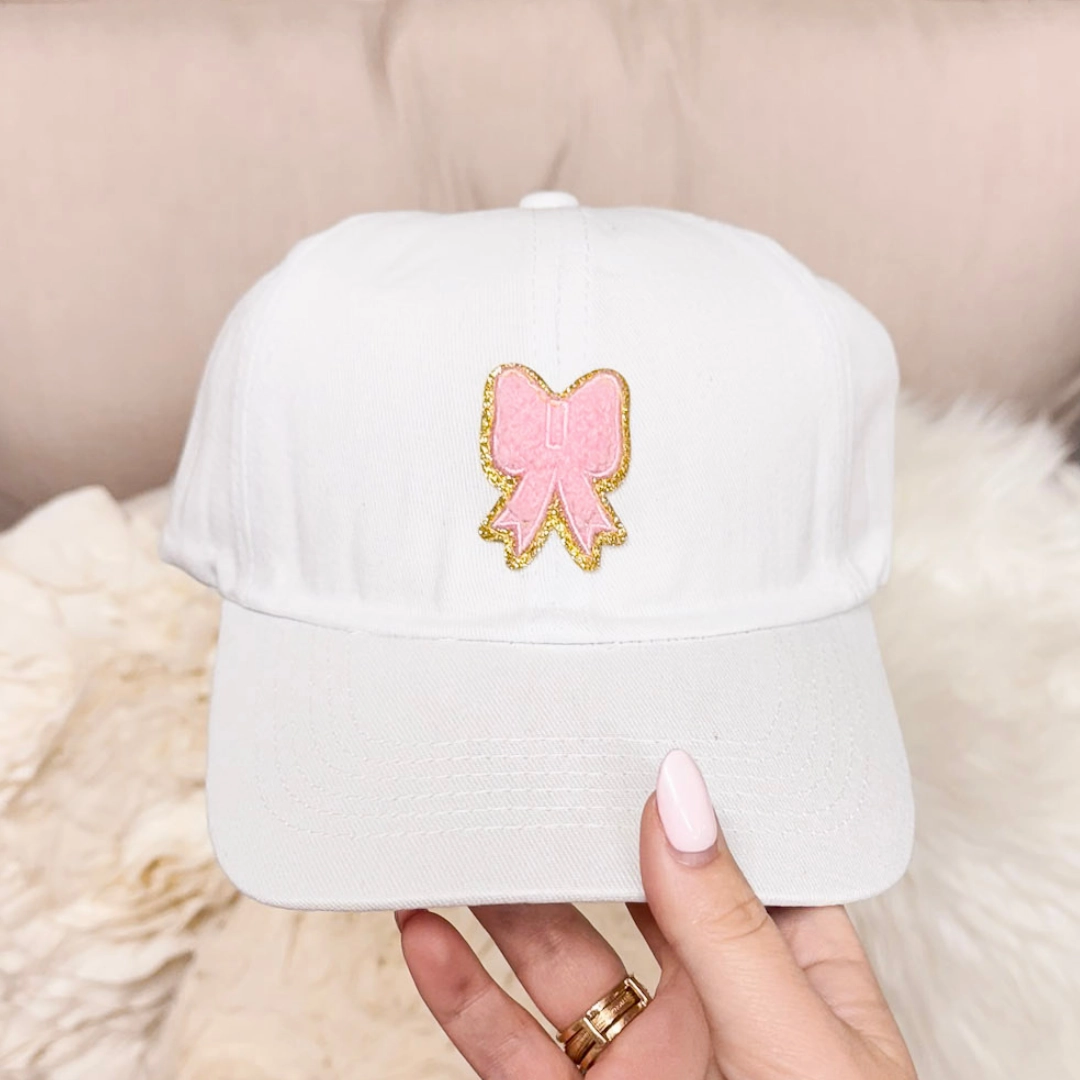 Athletic and Cool Bow Chenille Patch Baseball Cap in Multiple Color Options