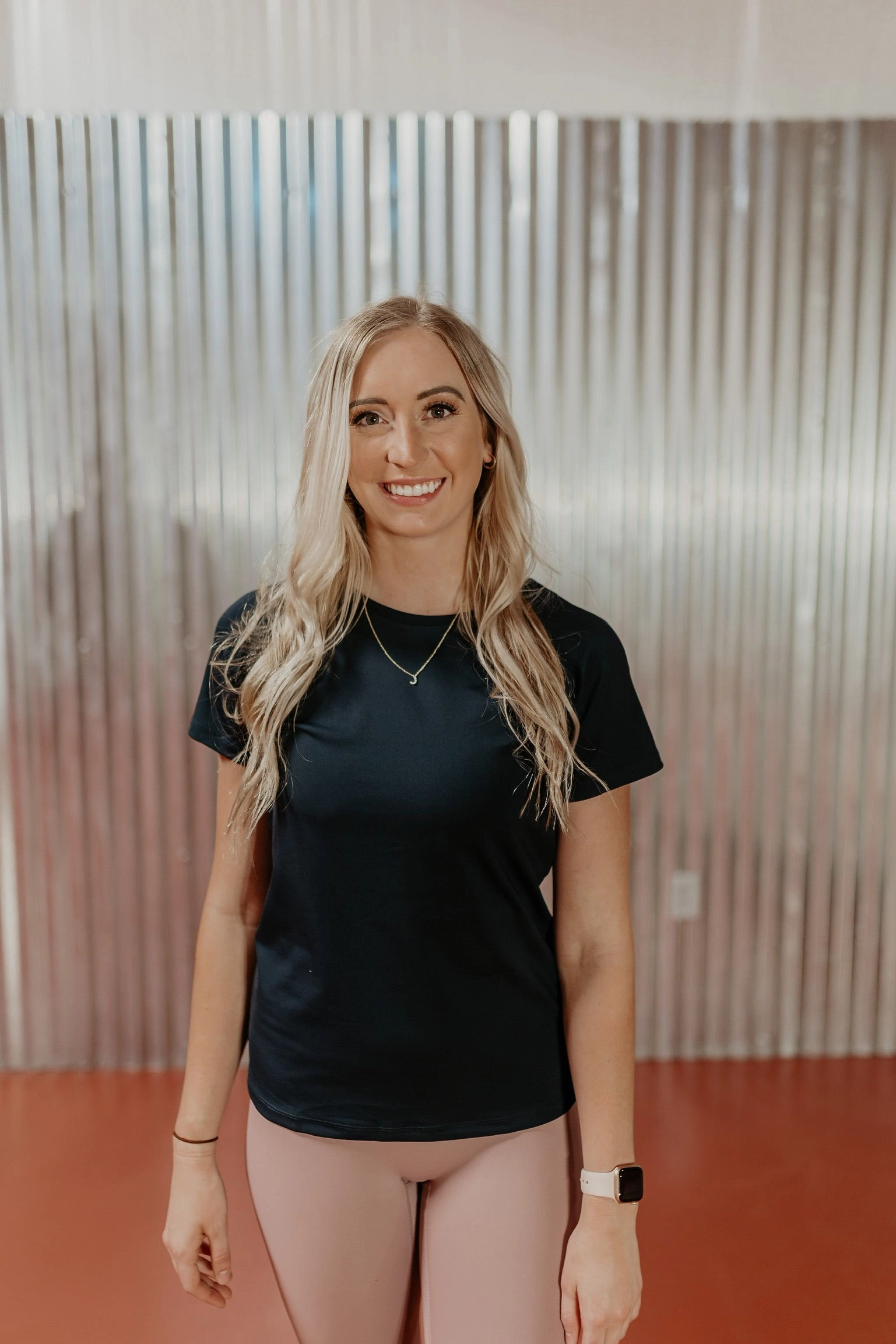 AntiPilling Finish Breaking Records Fitted Short Sleeve Active Top in Black