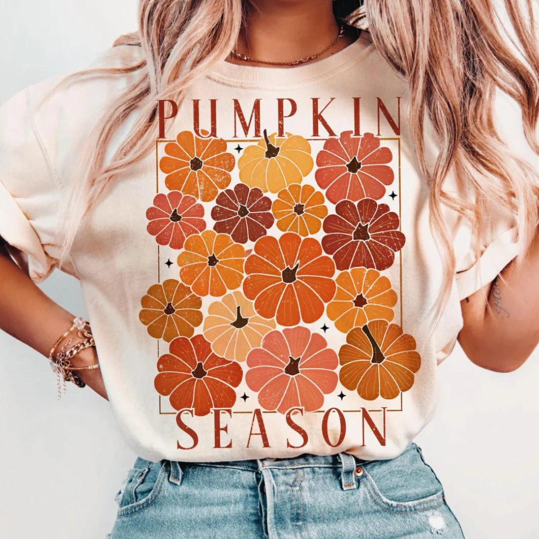 Layer Ready Fit Casual All-Day Online Exclusive | Pumpkin Season Graphic Tee in Cream