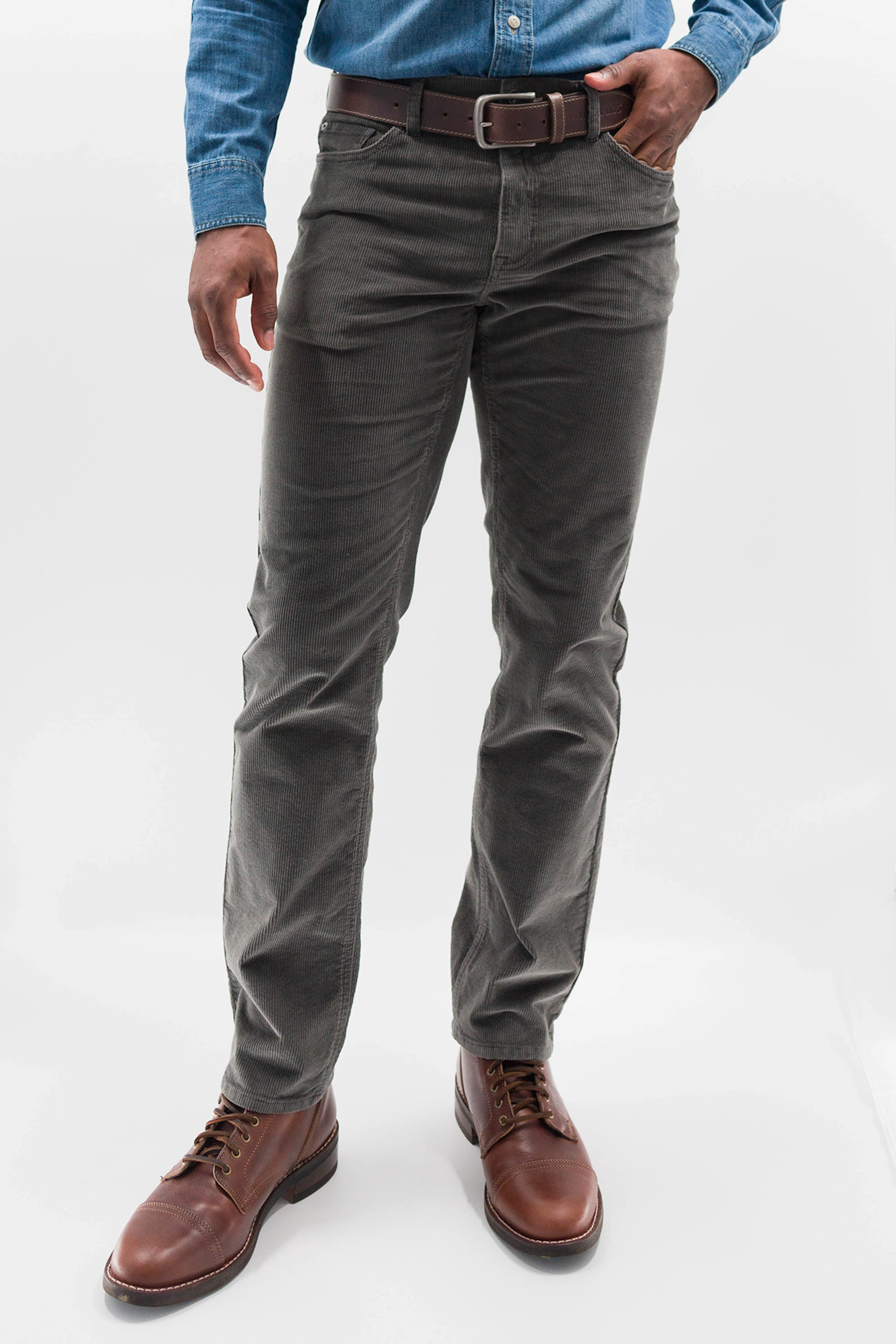Stretch Corduroy Pant - Carbon Relaxed Wear