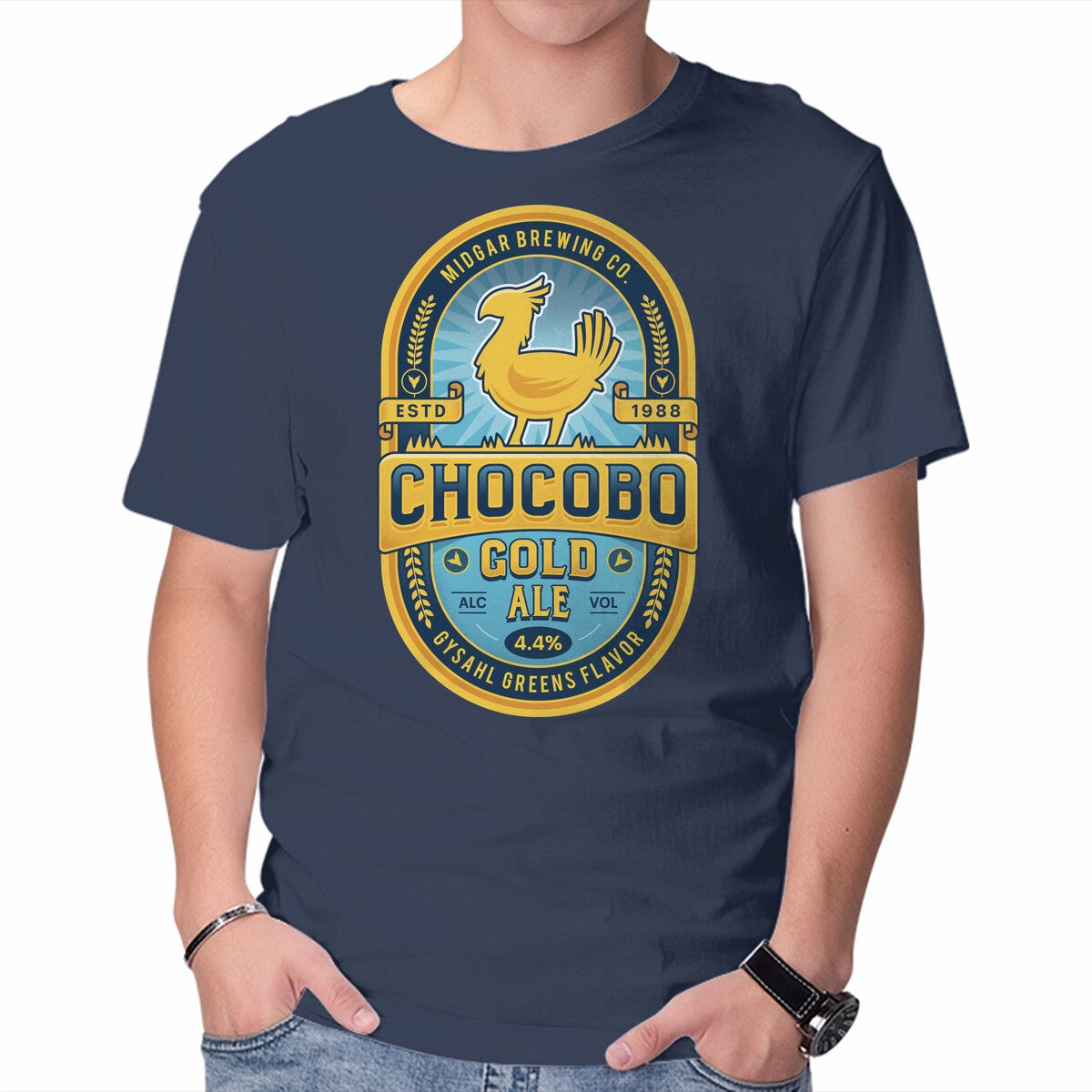 Casual Comfort Fit Comfy Design Chocobo Gold Beer Emblem