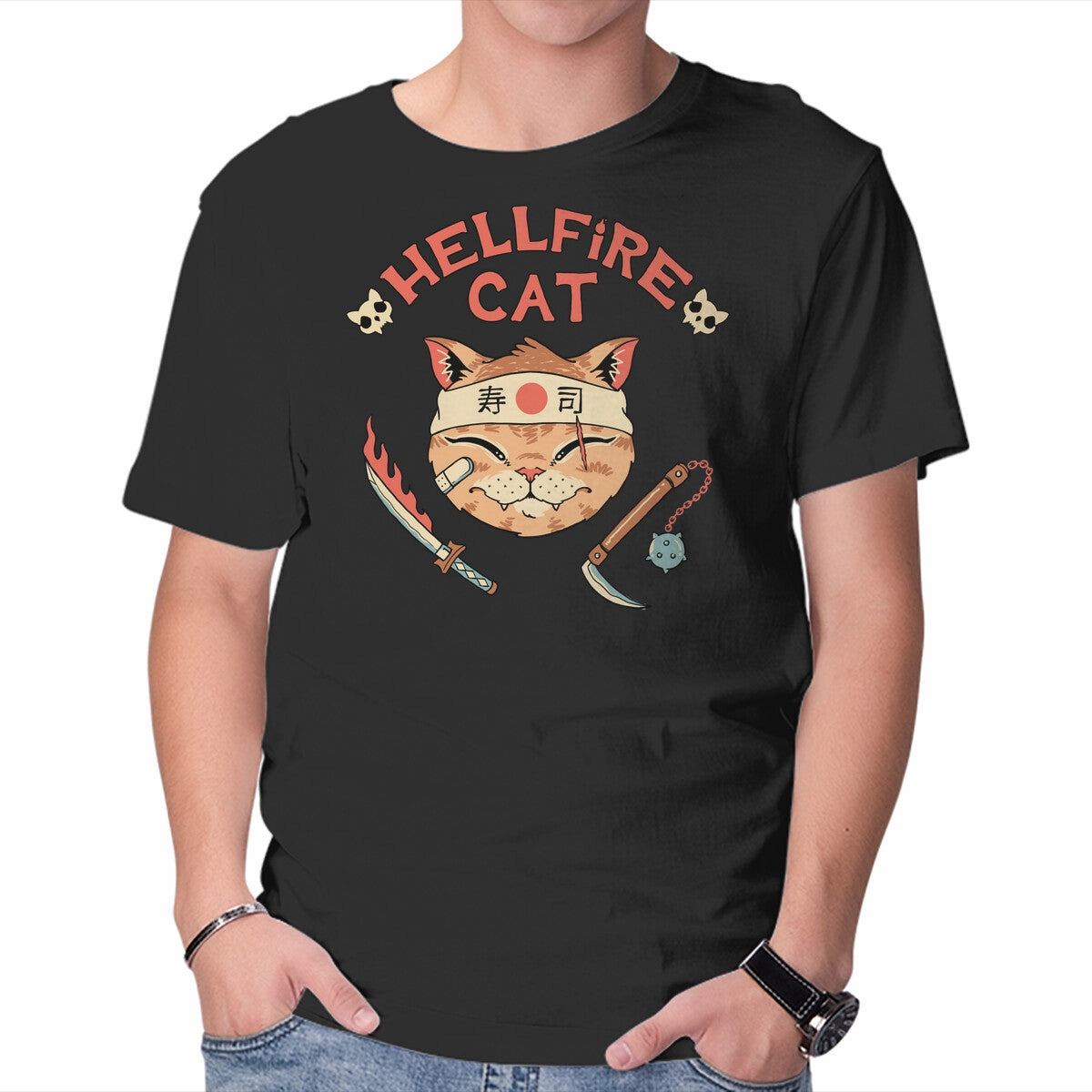 Hellfire Cat Meowster Comfortable Casual