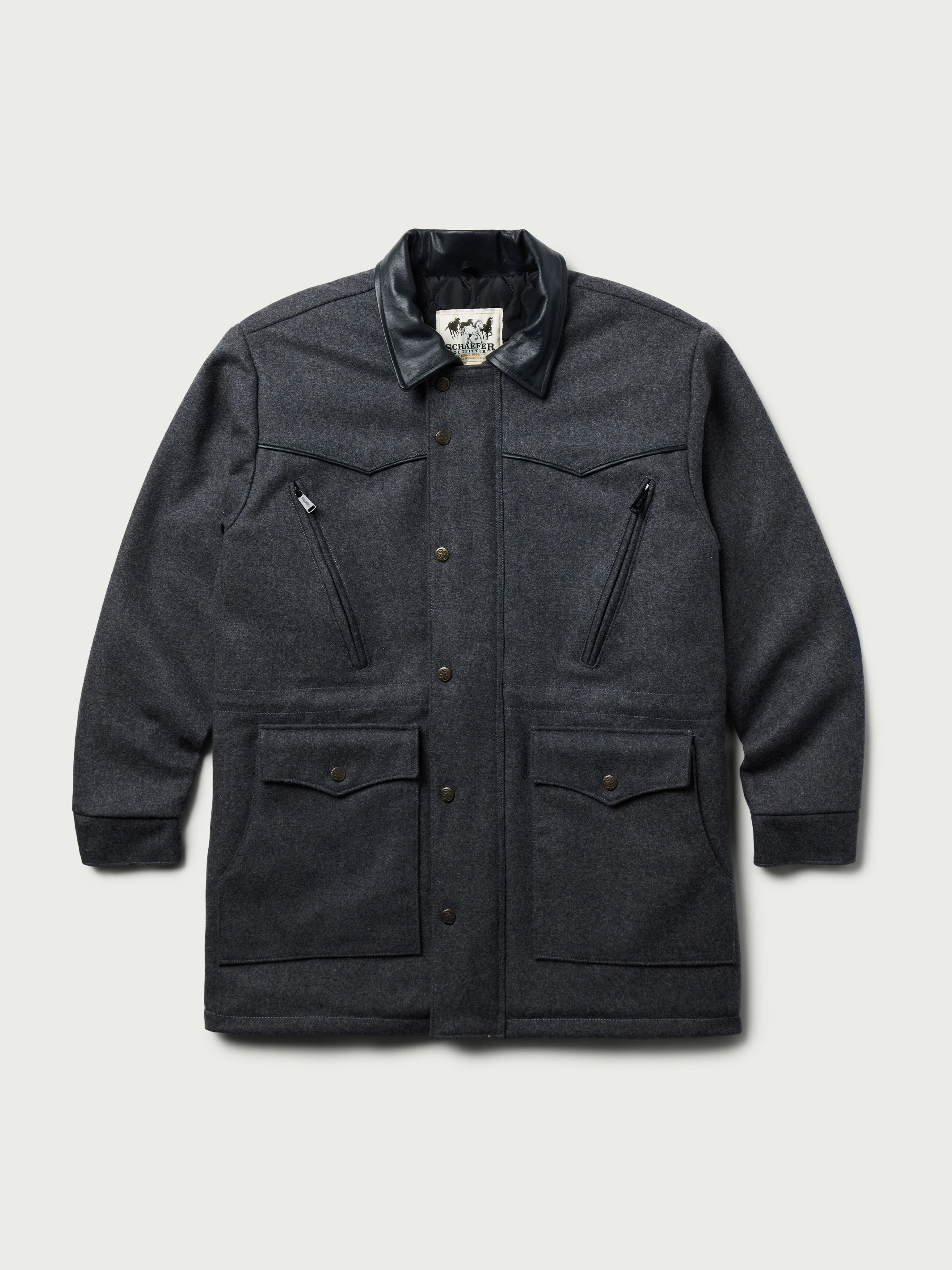 StretchFit Silhouette Double Stitch Reinforcement Cattle King Wool Coat