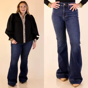 Judy Blue | Timeless Edge Trouser Flare Jean in Dark Wash Velvet Soul Effortless Style