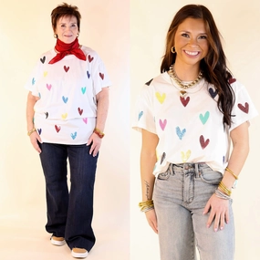 Queen Of Sparkles | Charm Me Multi-Colored Sequin Top in White Soft Layering MicroPiqueKnit