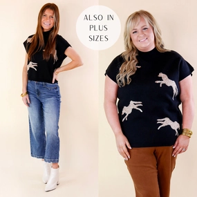 DoubleStitchedSeams Upscale Charm Cheetah Print Sweater Top in Black