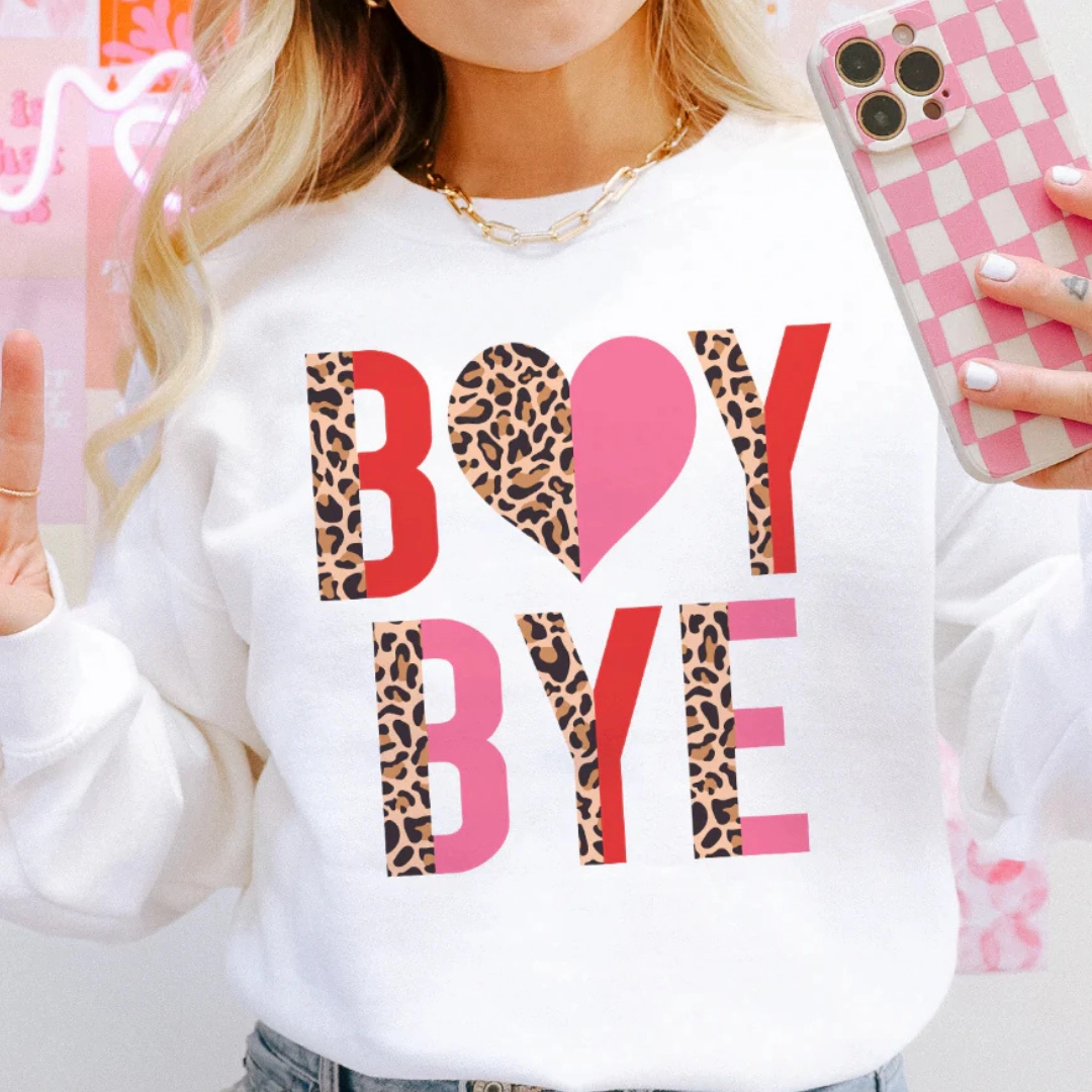 Street Casual Simple Chic Online Exclusive | Boy Bye Cheetah and Color Block Graphic Sweatshirt in White
