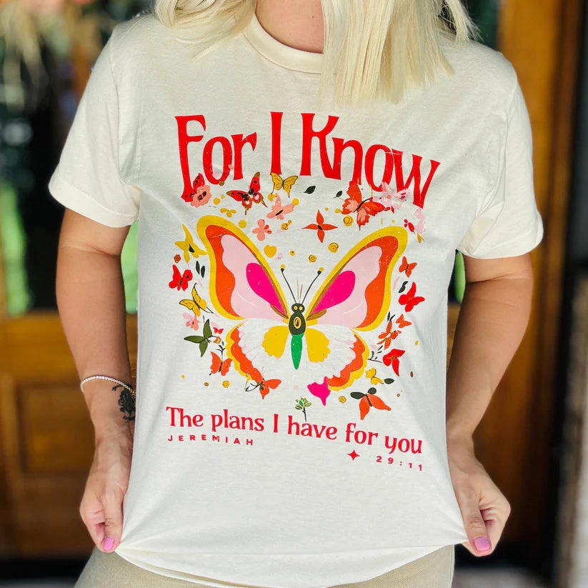 Online Exclusive | For I Know The Plans I Have for You Graphic Tee in Natural LowImpact Manufacturing
