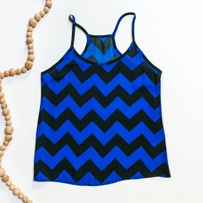 Chevron Spaghetti Strap Top in Royal Blue QuickDrying Fiber