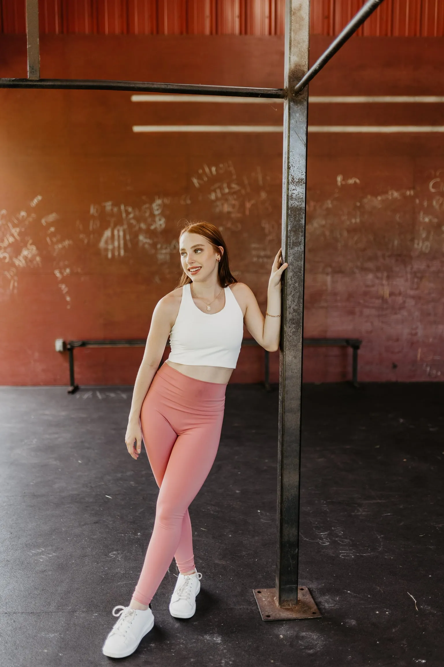 ButterSoft Handfeel CrossFit Cutie Racer Back Tank Top Sports Bra in Off White
