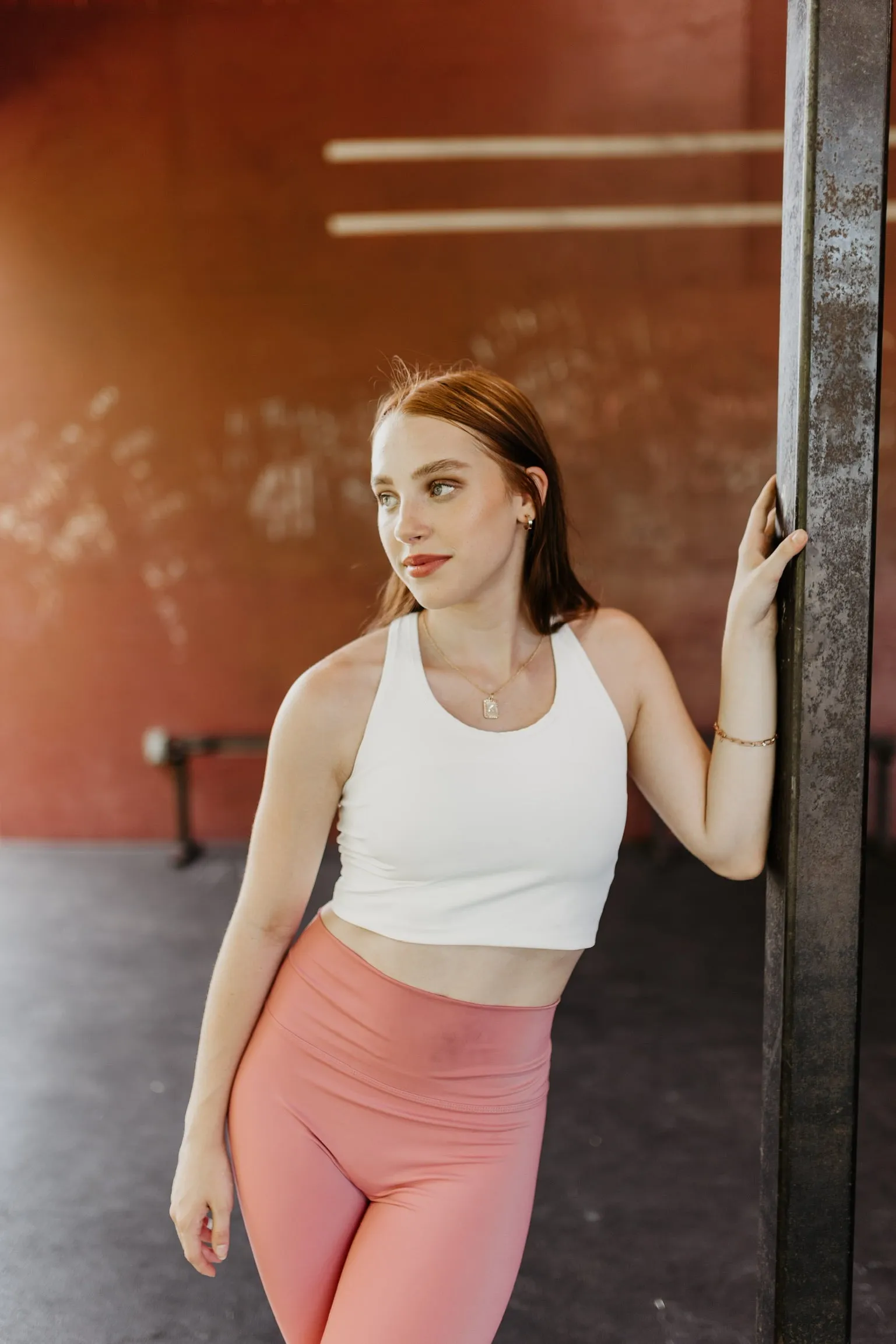 Workout Apparel CrossFit Cutie Racer Back Tank Top Sports Bra in Off White