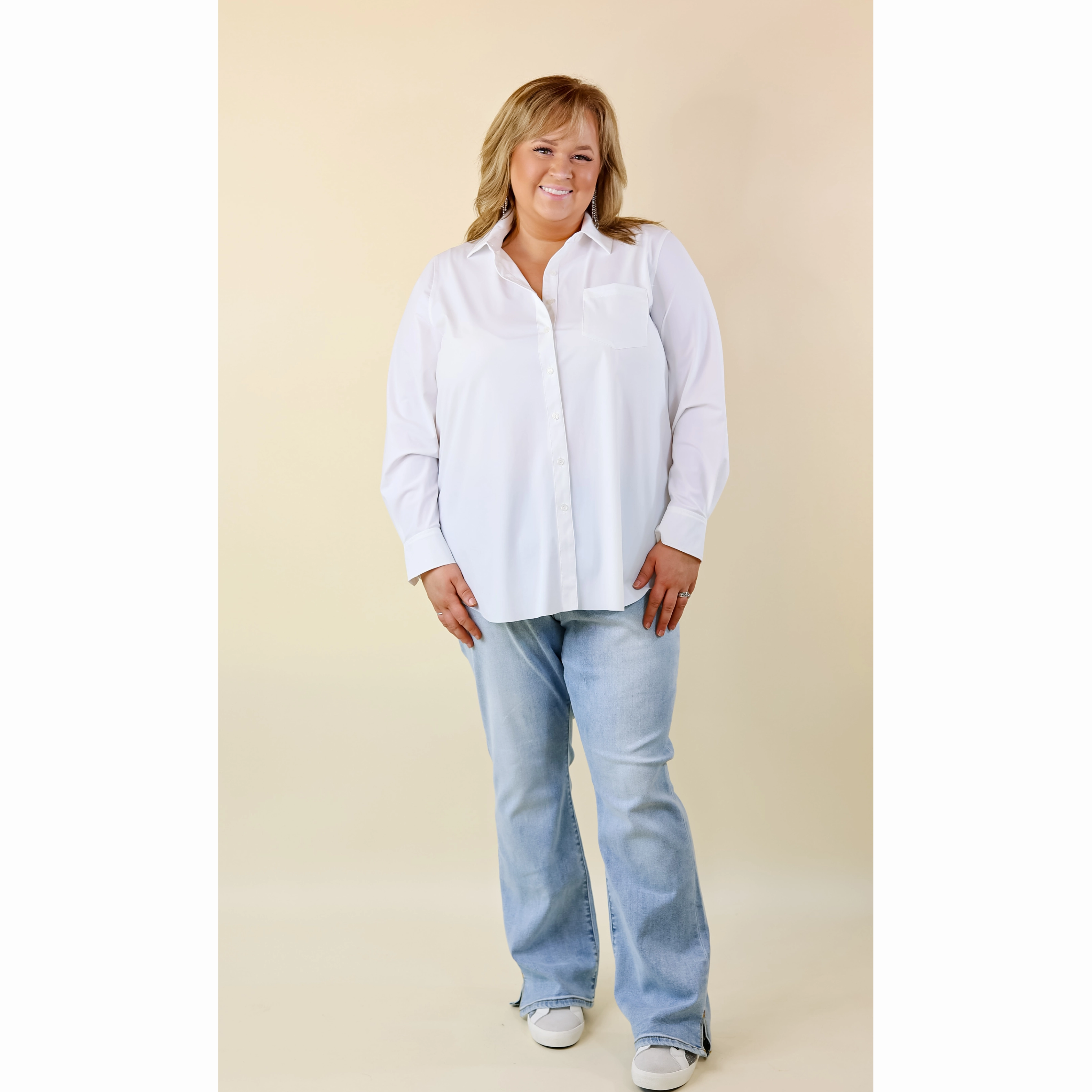 Lyss?? | Schiffer Button Down Dress Shirt in White Unisex Design