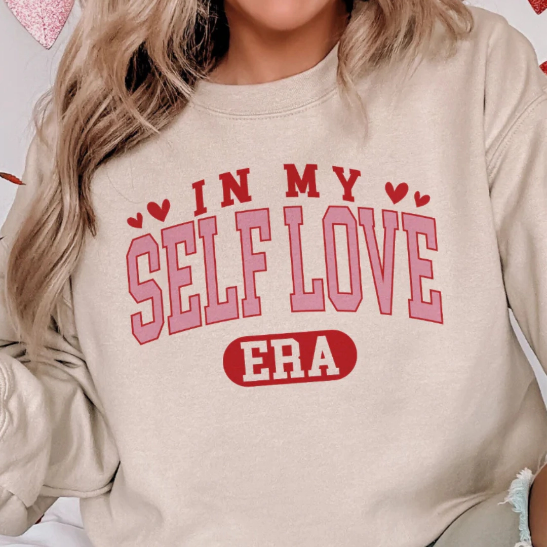Online Exclusive | In My Self Love Era Graphic Sweatshirt in Cream Everyday Wearable