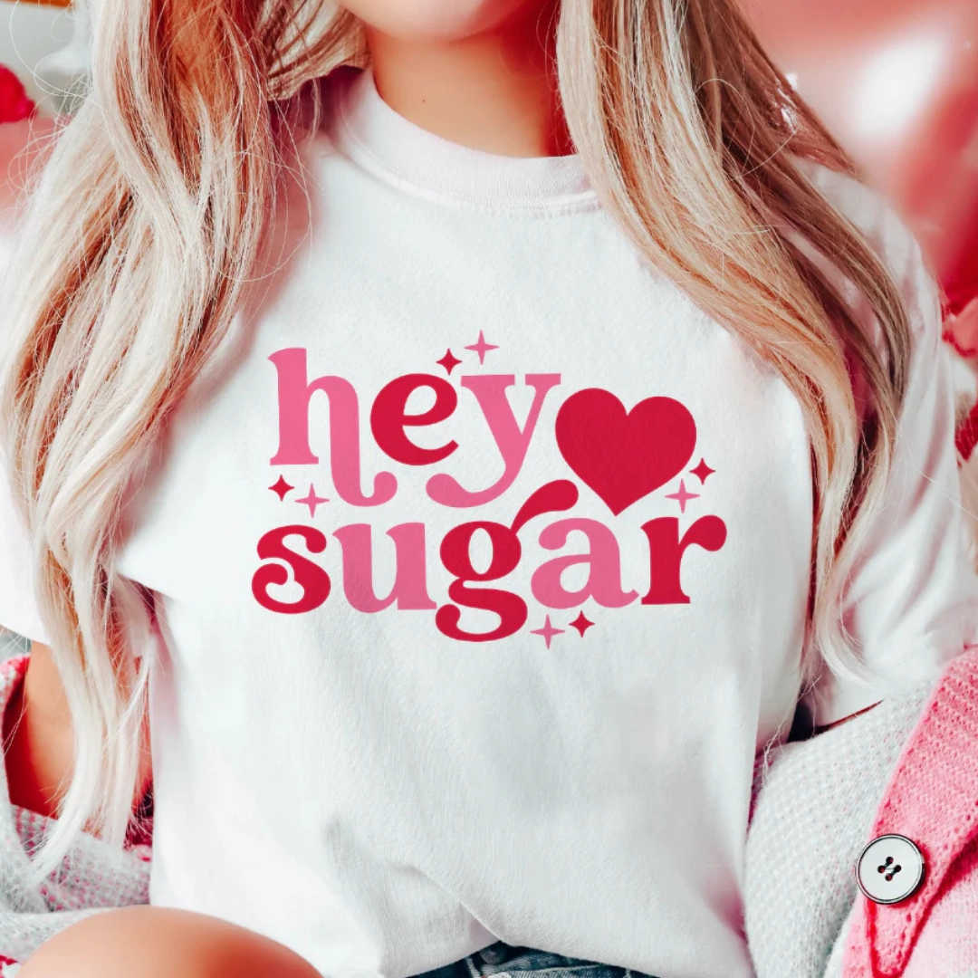 Cozy Comfort Design Comfy Waistband Online Exclusive | Hey Sugar Heart Graphic Tee in White