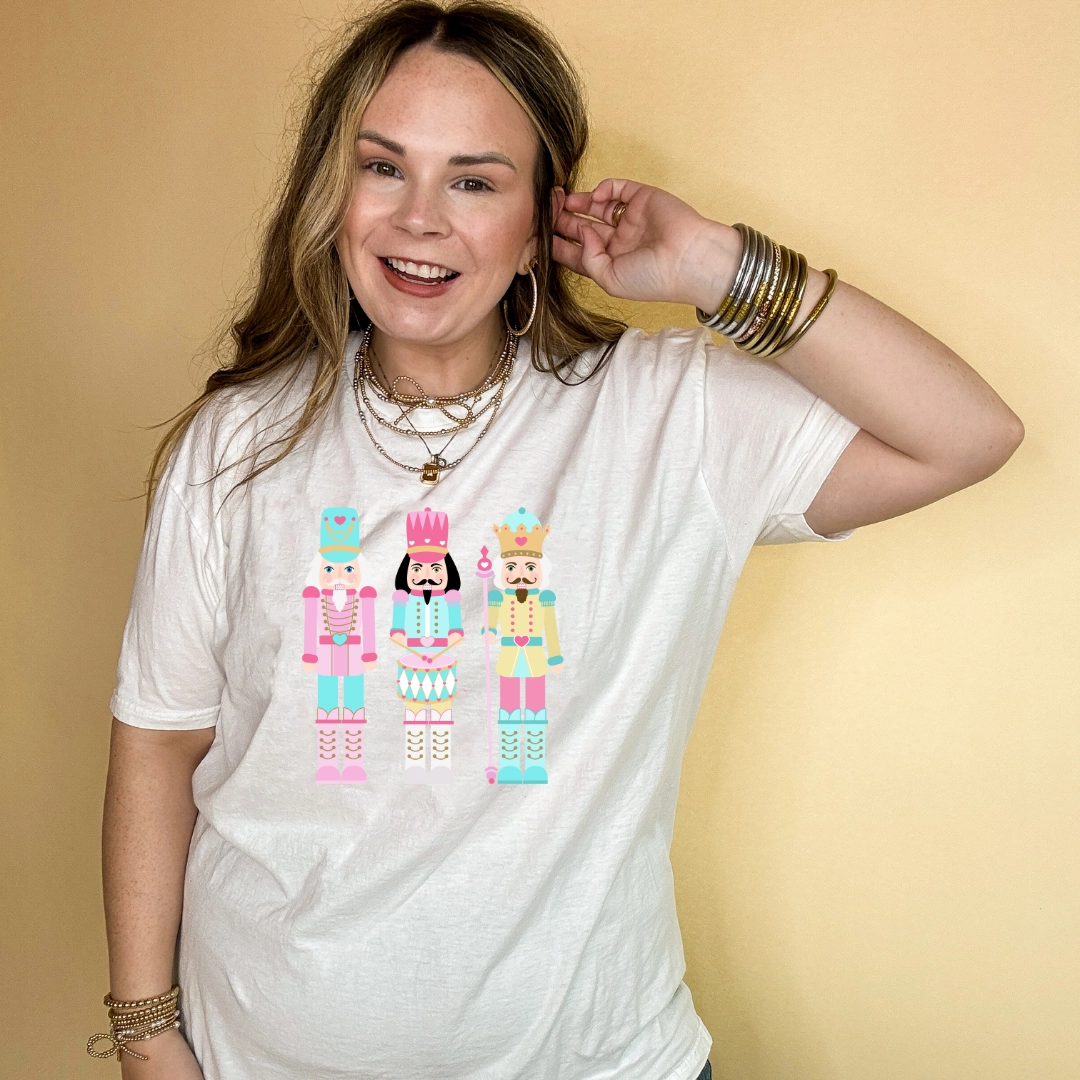 Online Exclusive | Pastel Nutcrackers Graphic Tee in Multiple Color Options Fashionable Wear