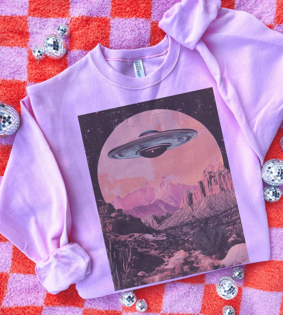 Online Exclusive | Disco Pop My Ride Is Here Graphic - Tee & Sweatshirt Option Cool Style