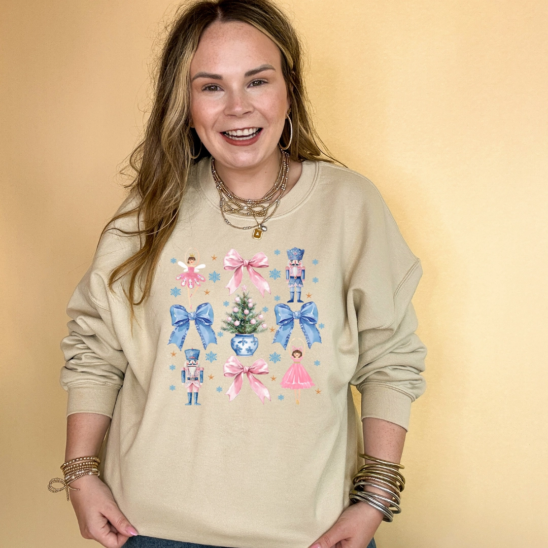 Online Exclusive | Coquette Bow, Ballerina and Nutcracker Graphic Sweatshirt in Multiple Color Options Fresh and Cool