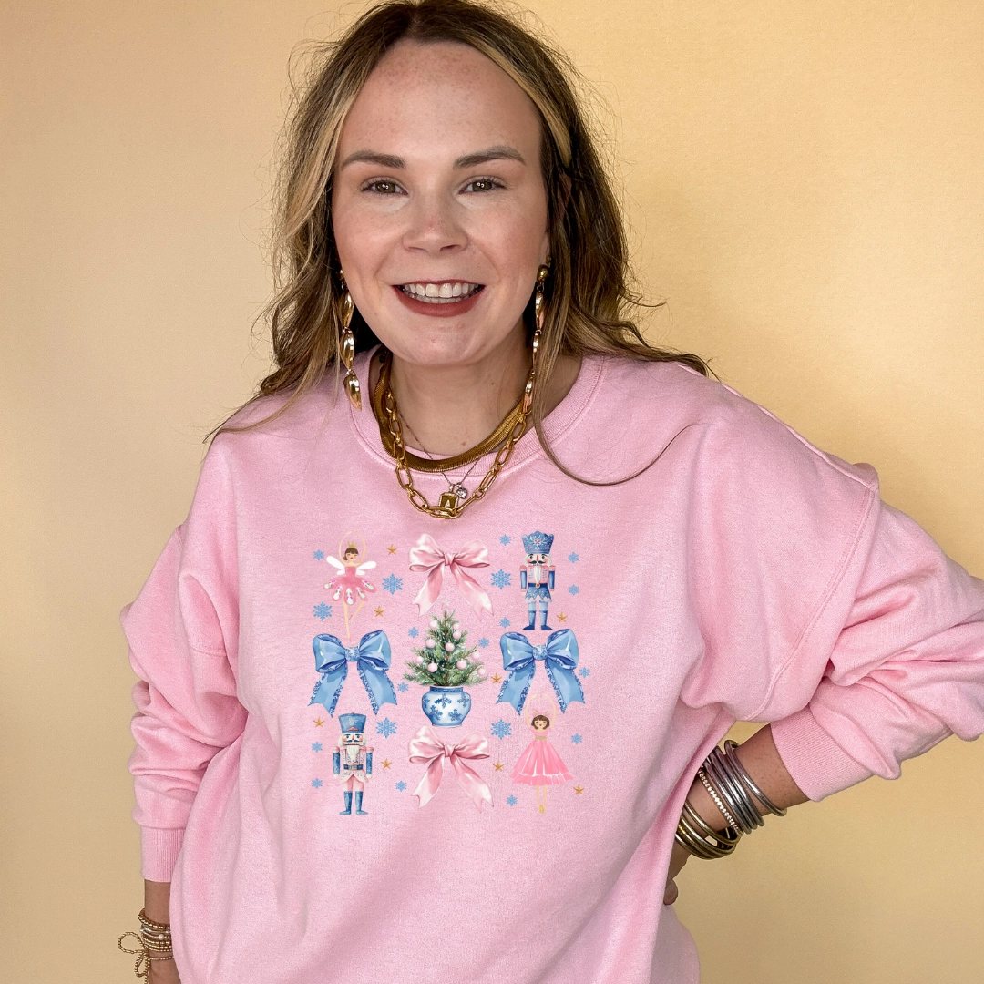Informal charm Luxurious Online Exclusive | Coquette Bow, Ballerina and Nutcracker Graphic Sweatshirt in Multiple Color Options