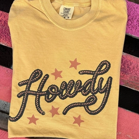 Online Exclusive | Howdy Rope Graphic Tee in Mustard Yoga flexibility