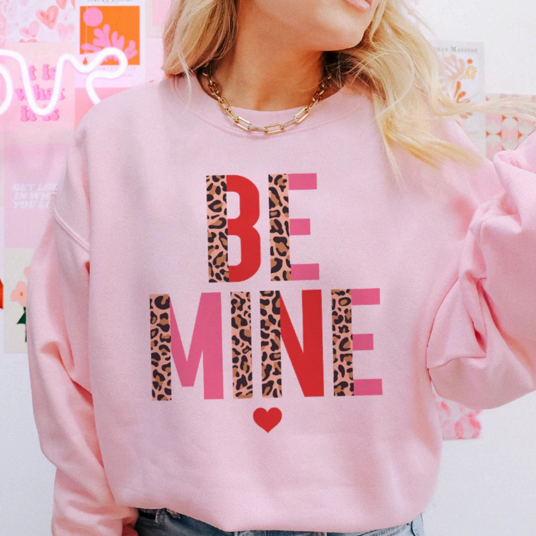 Online Exclusive | Be Mine Cheetah and Color Block Graphic Sweatshirt in Pink Eco friendly materials Seamless construction