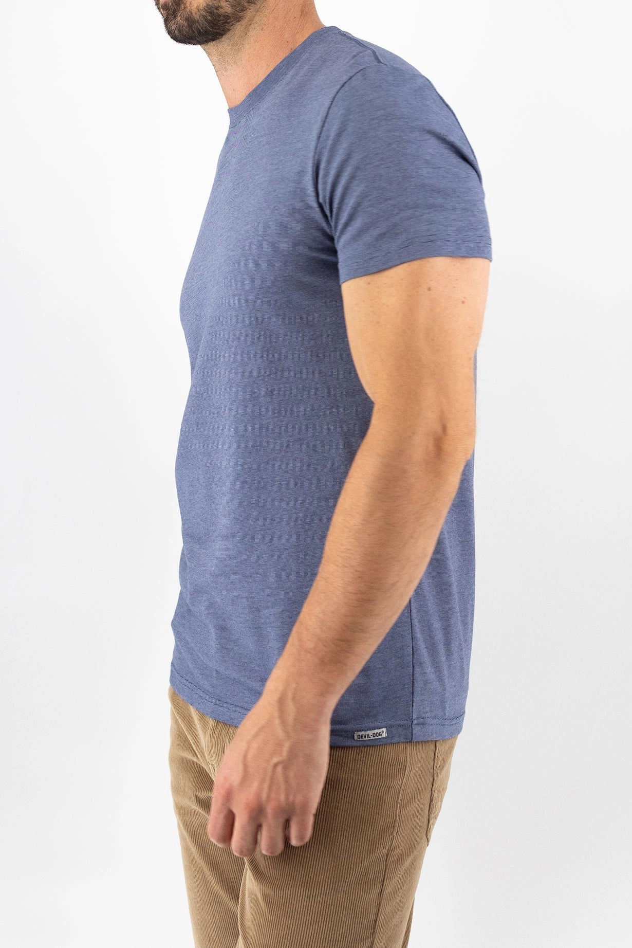 Feeder Stripe Tee - Melange Navy blue Fashionable Tank Athletic Look