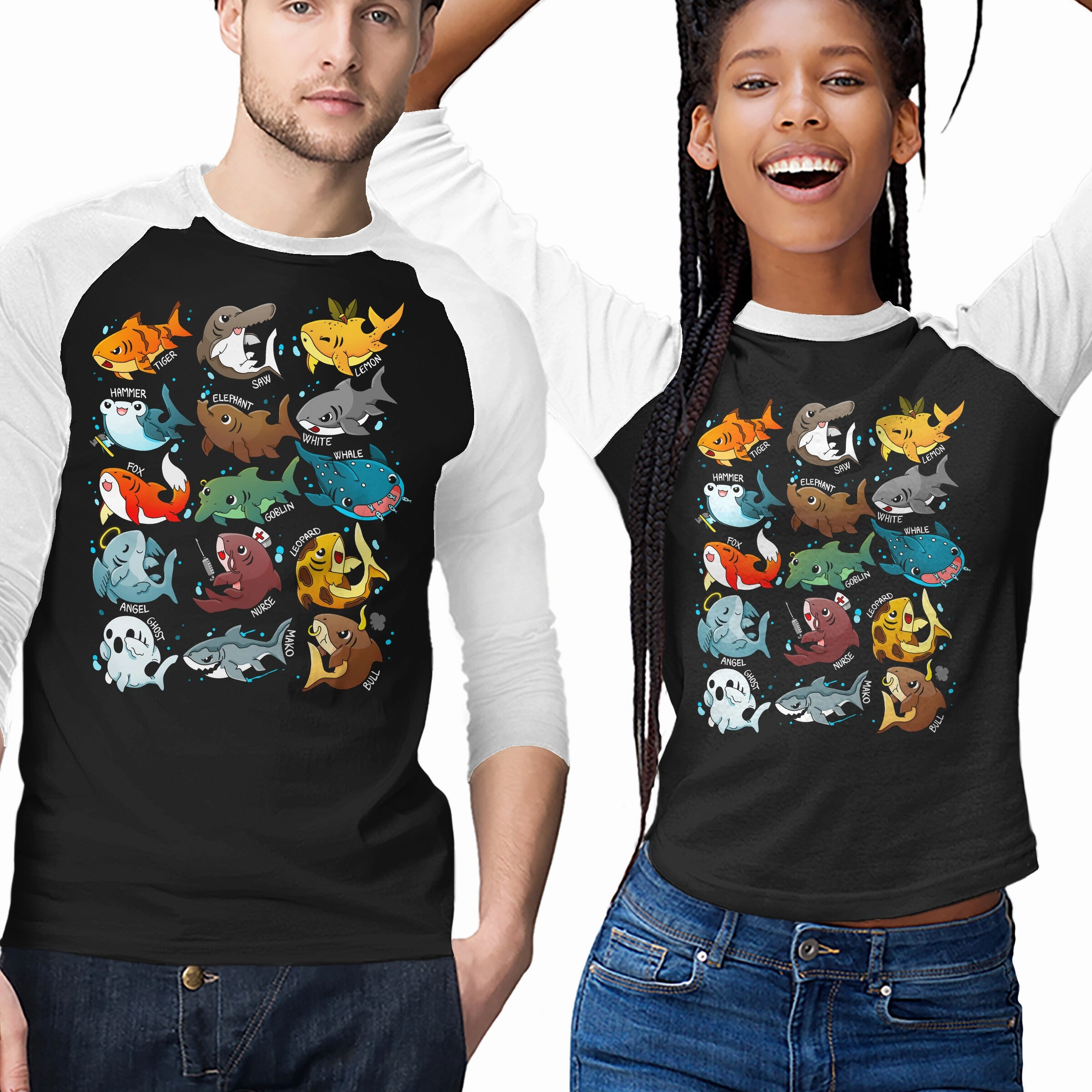 DropShoulderDesign Casual Layers Sharks