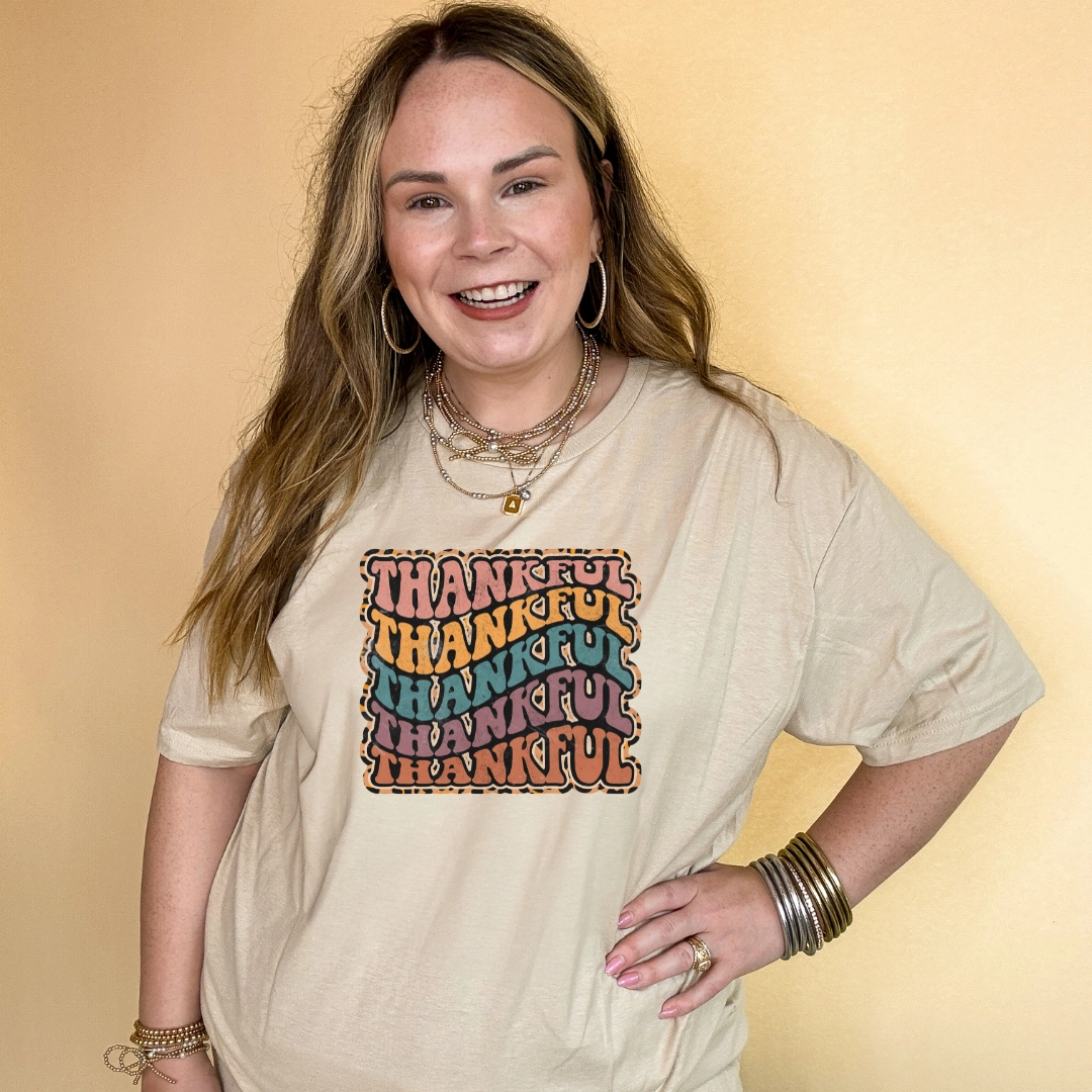back to school Online Exclusive | Thankful Animal Print Graphic Tee in Multiple Color Options