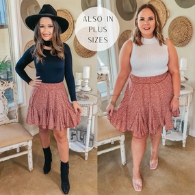 Newest Views Small Leopard Ruffle Skirt in Dusty Mauve Pink Club Mode WindResistantWeave