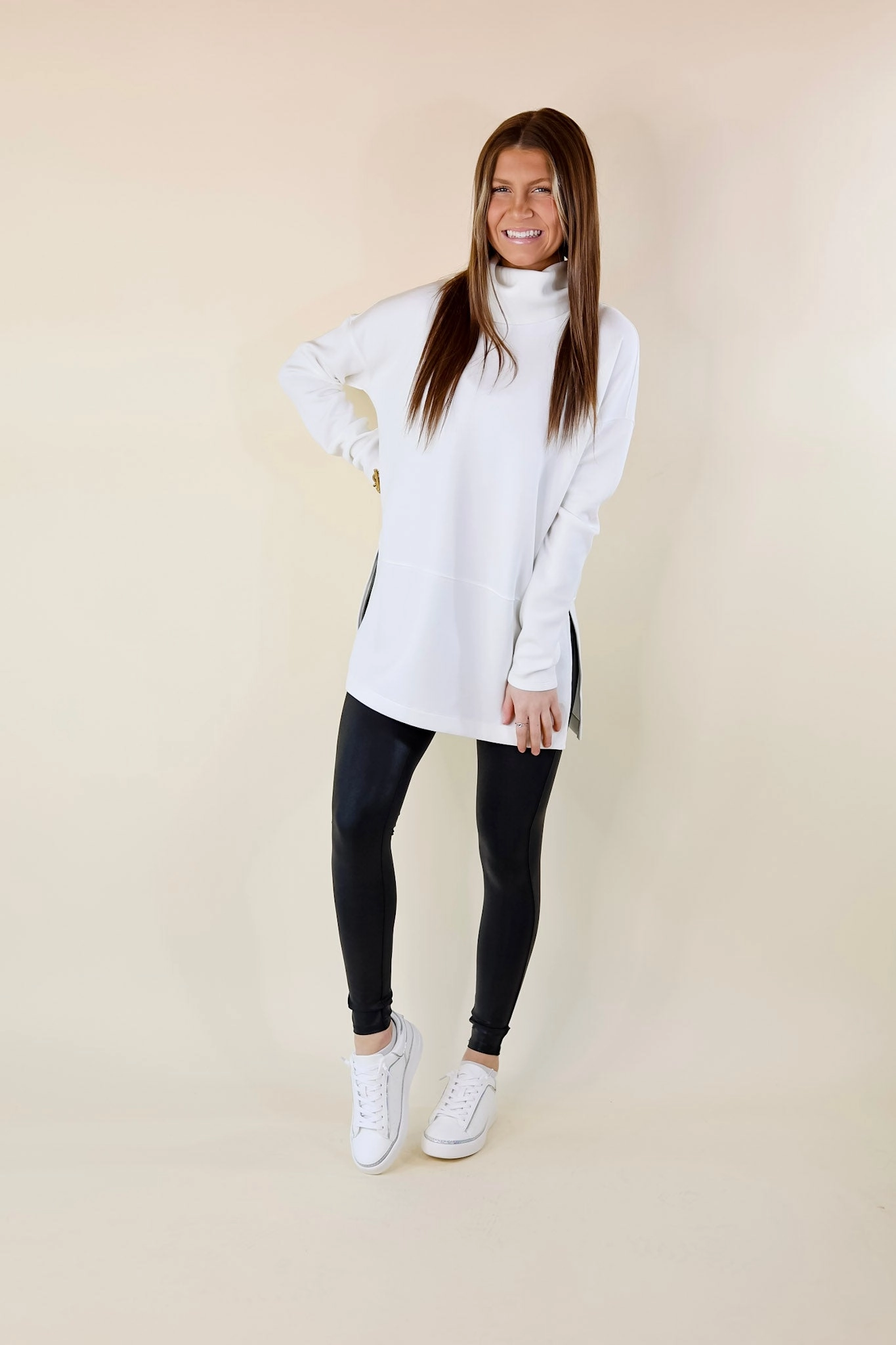 SPANX | AirEssentials Turtleneck Tunic in White Muse Edge