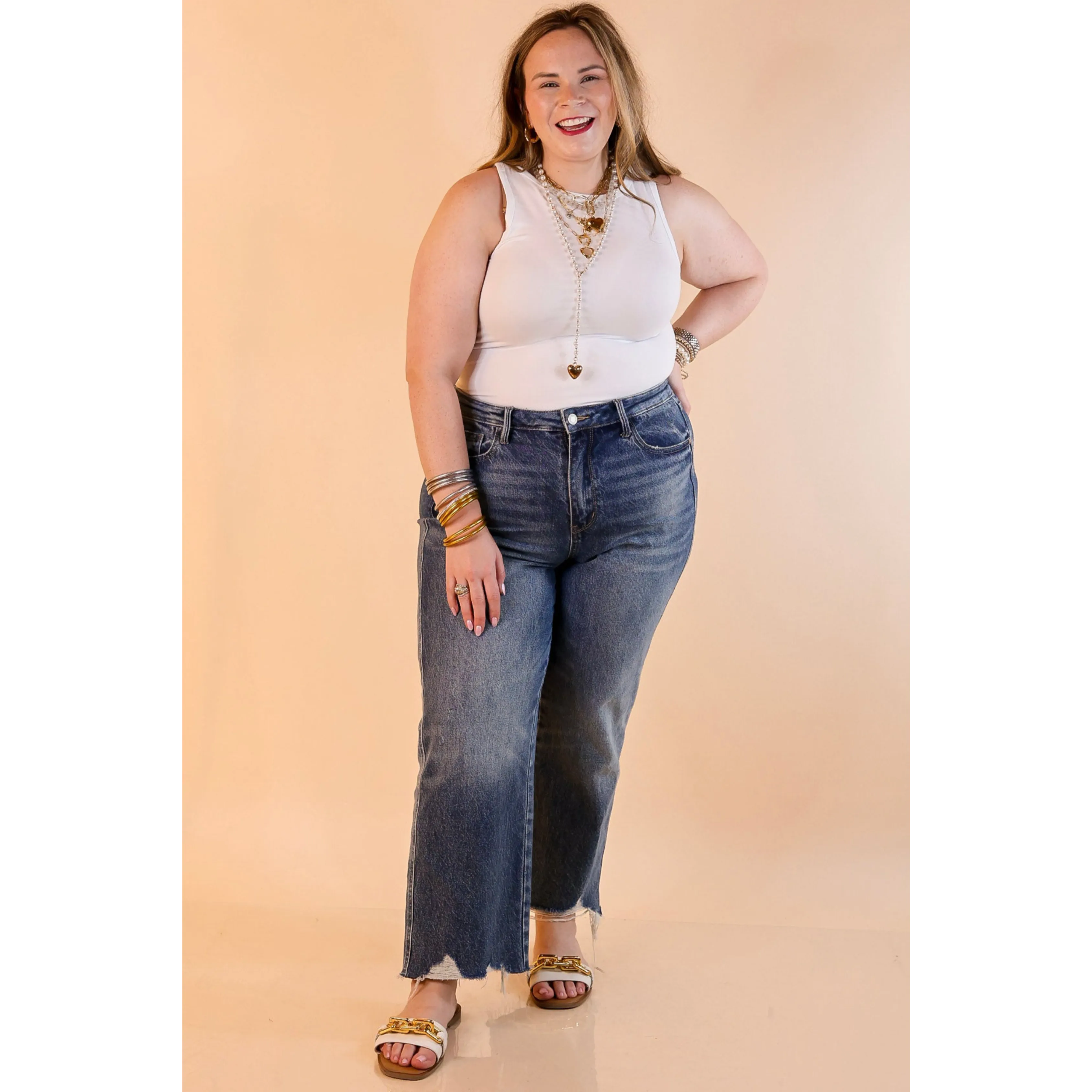 Sunshine State of Mind Tank Top Bodysuit in White Compression Fit Engineering