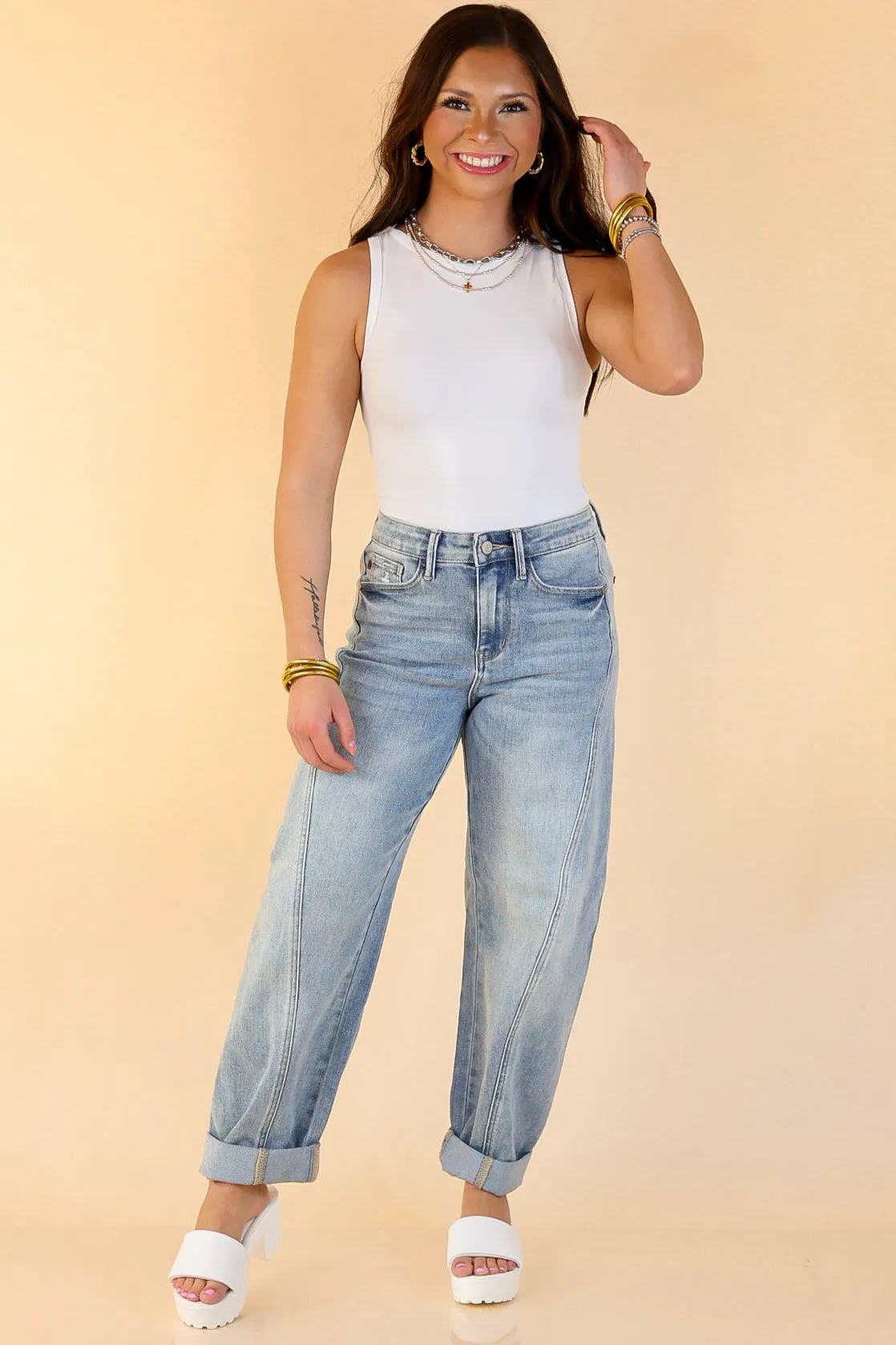 Sunshine State of Mind Tank Top Bodysuit in White UV Protection Enhanced Thermal Regulating Fabric