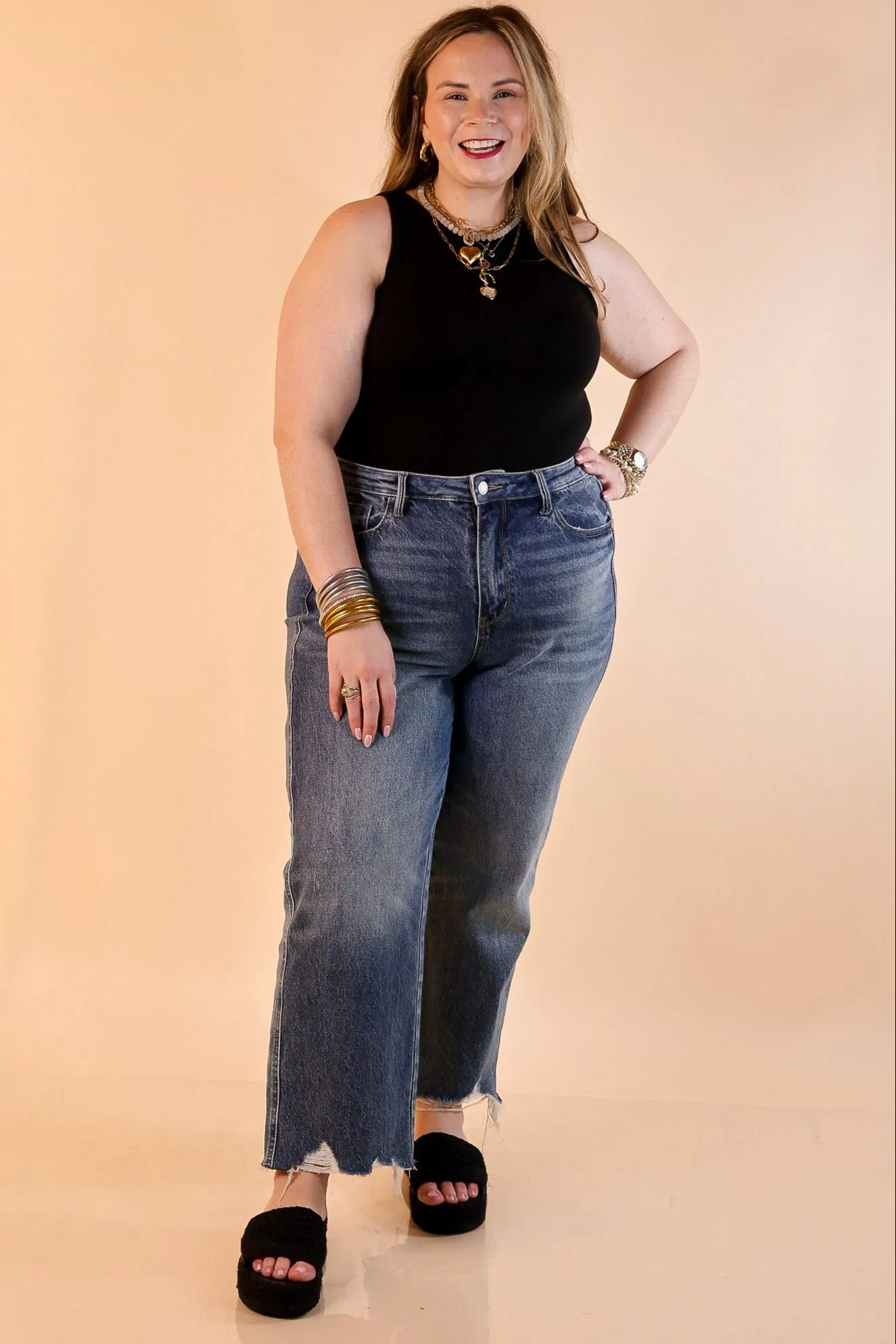 Sunshine State of Mind Tank Top Bodysuit in Black Reinforced Neckline Detail Sporty T-shirt