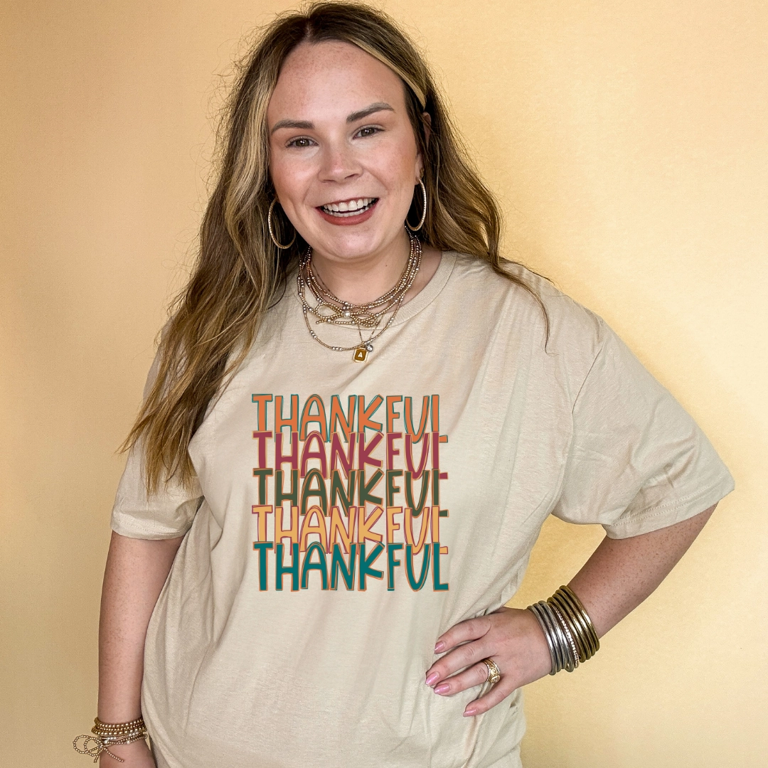 Online Exclusive | Thankful Thankful Thankful Graphic Tee in Multiple Color Options Active Layering Chic Comfort