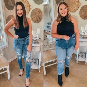 Heart Glow yoga mode Home for the Weekend High Neck Ribbed Tank Top in Black