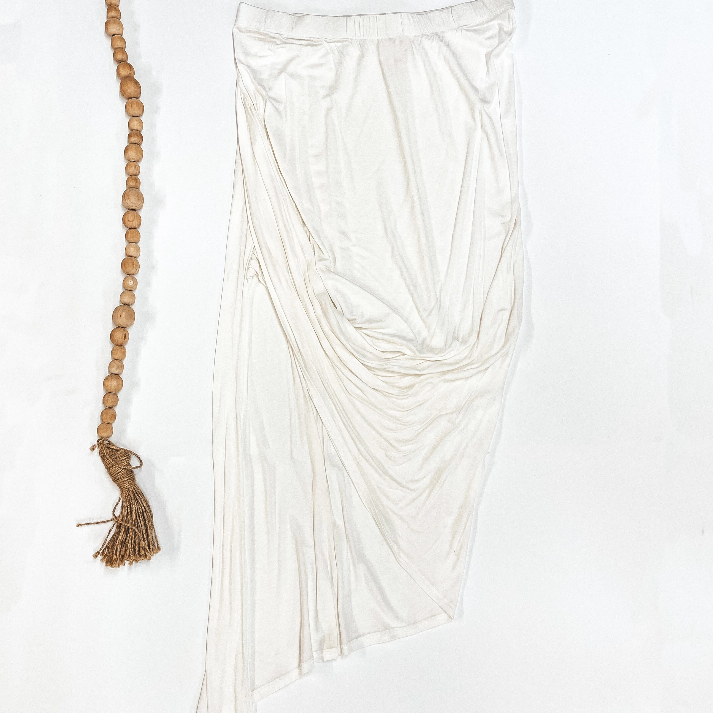 Ivory Draped Asymmetrical Skirt Road Look Sport Glow