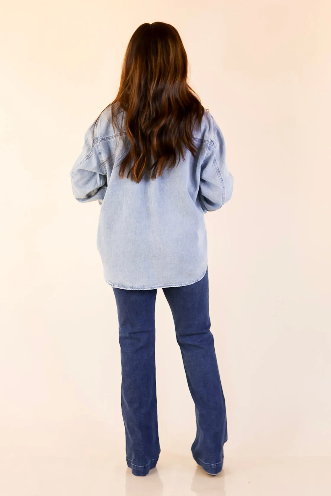 Sport Top AthleisureInspired Judy Blue | True Essential Denim Button Up Shirt in Medium Wash