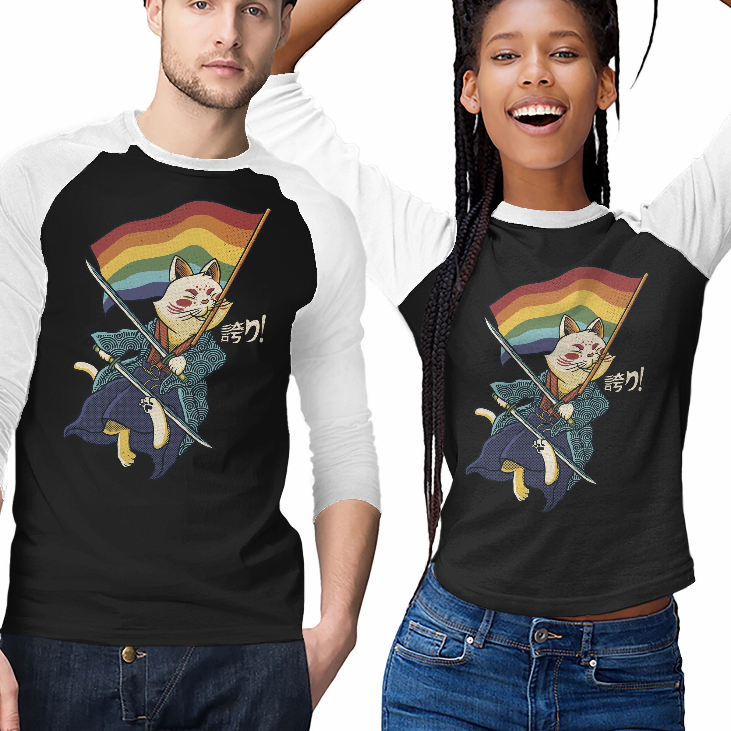 Daily Fashion Casual Must-Have Katana Cat Rainbow Flag