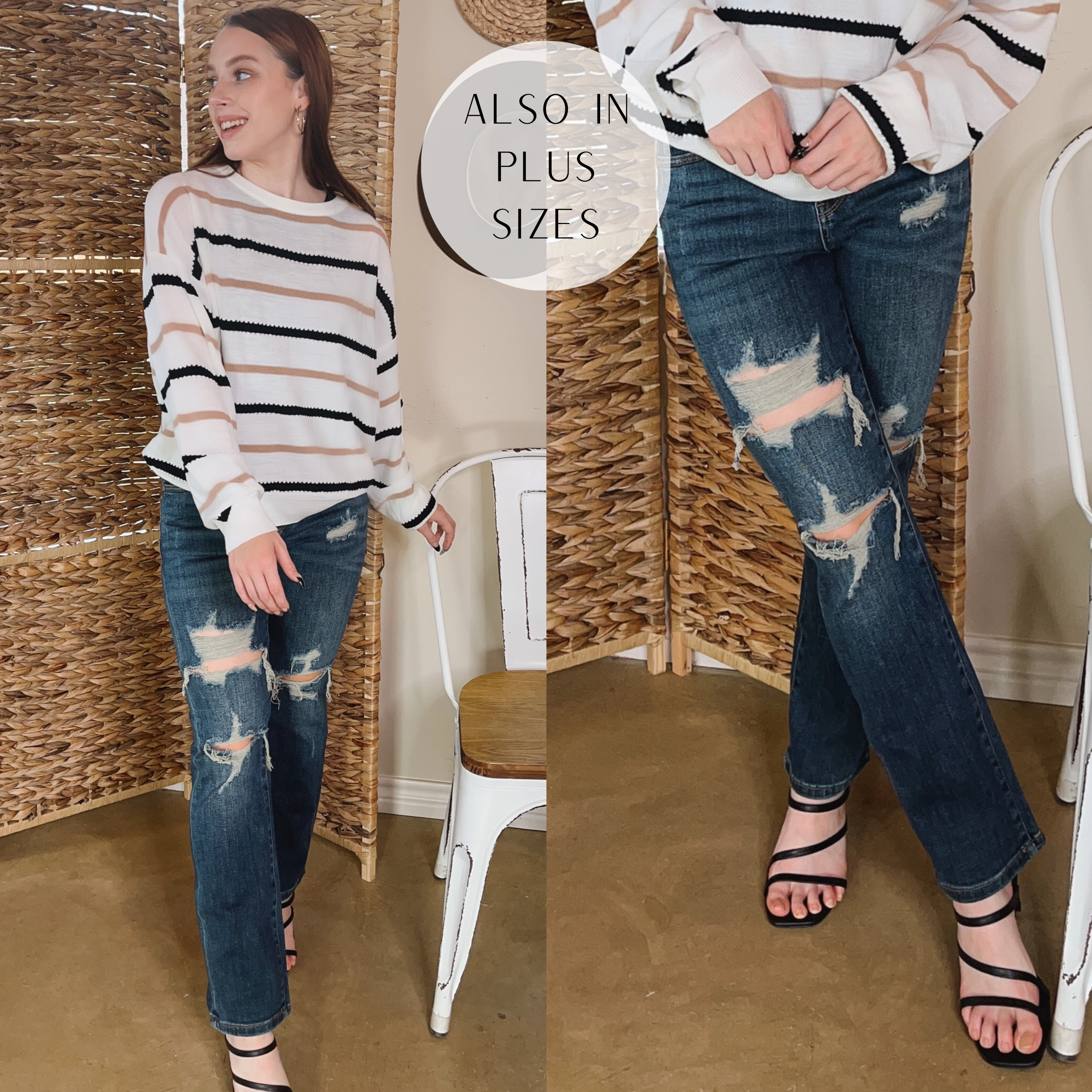 Last Chance Size 0 | Judy Blue | Heart Fill Cropped Straight Leg Jeans in Dark Wash DurableStitching OrganicCotton