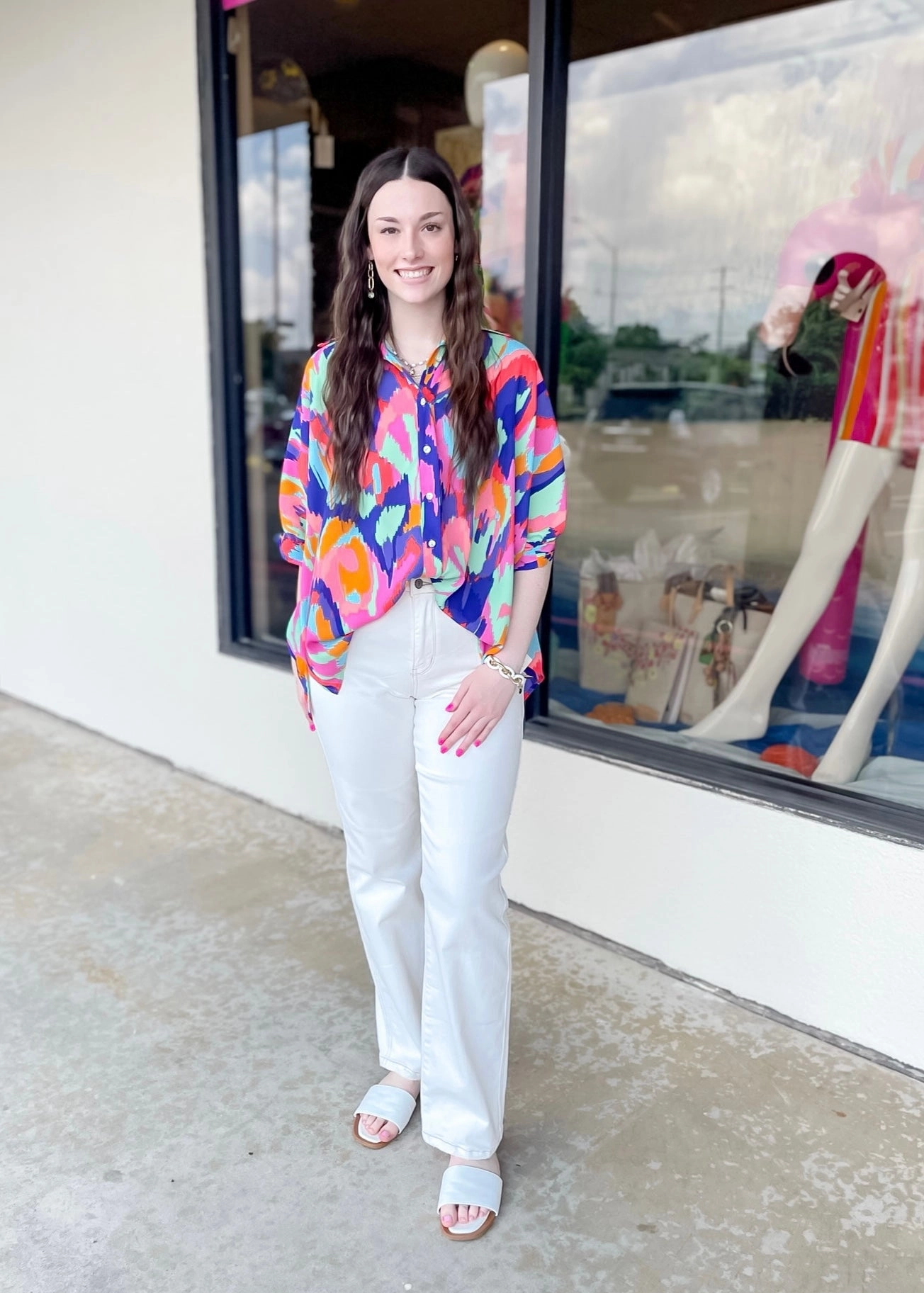 Last Chance Size 0 & 1 | Judy Blue | Feeling My Best Straight Leg Jeans in Ecru Sporty Style