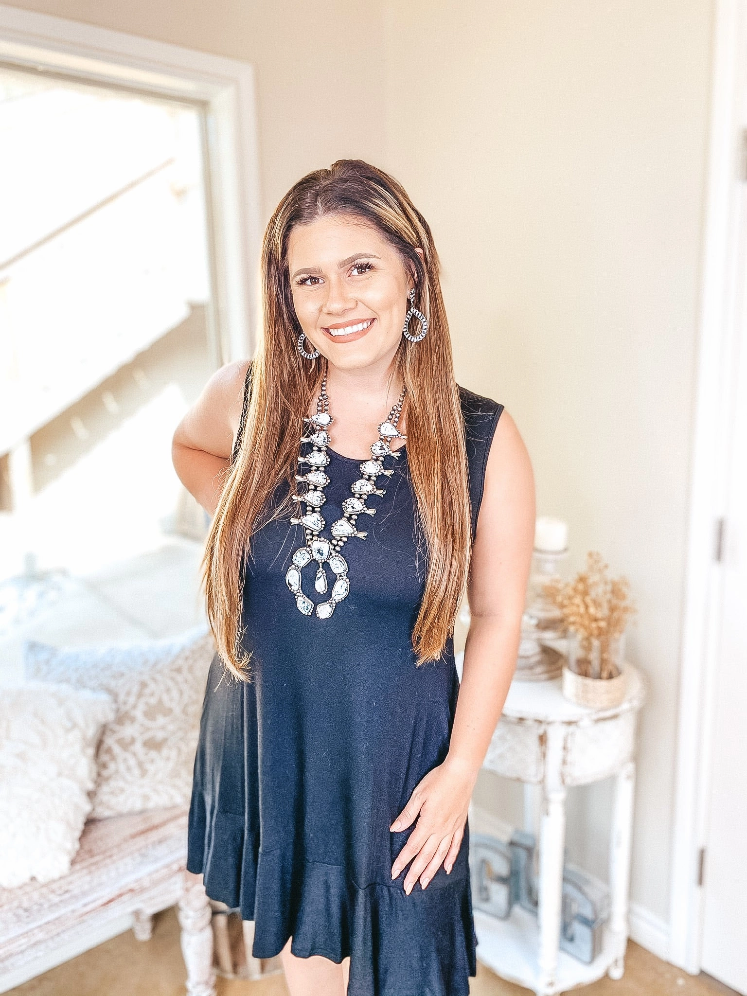 Training Fit Cloud Core Last Chance Size Large | Best Hello Tank Dress with Ruffle Hem in Black