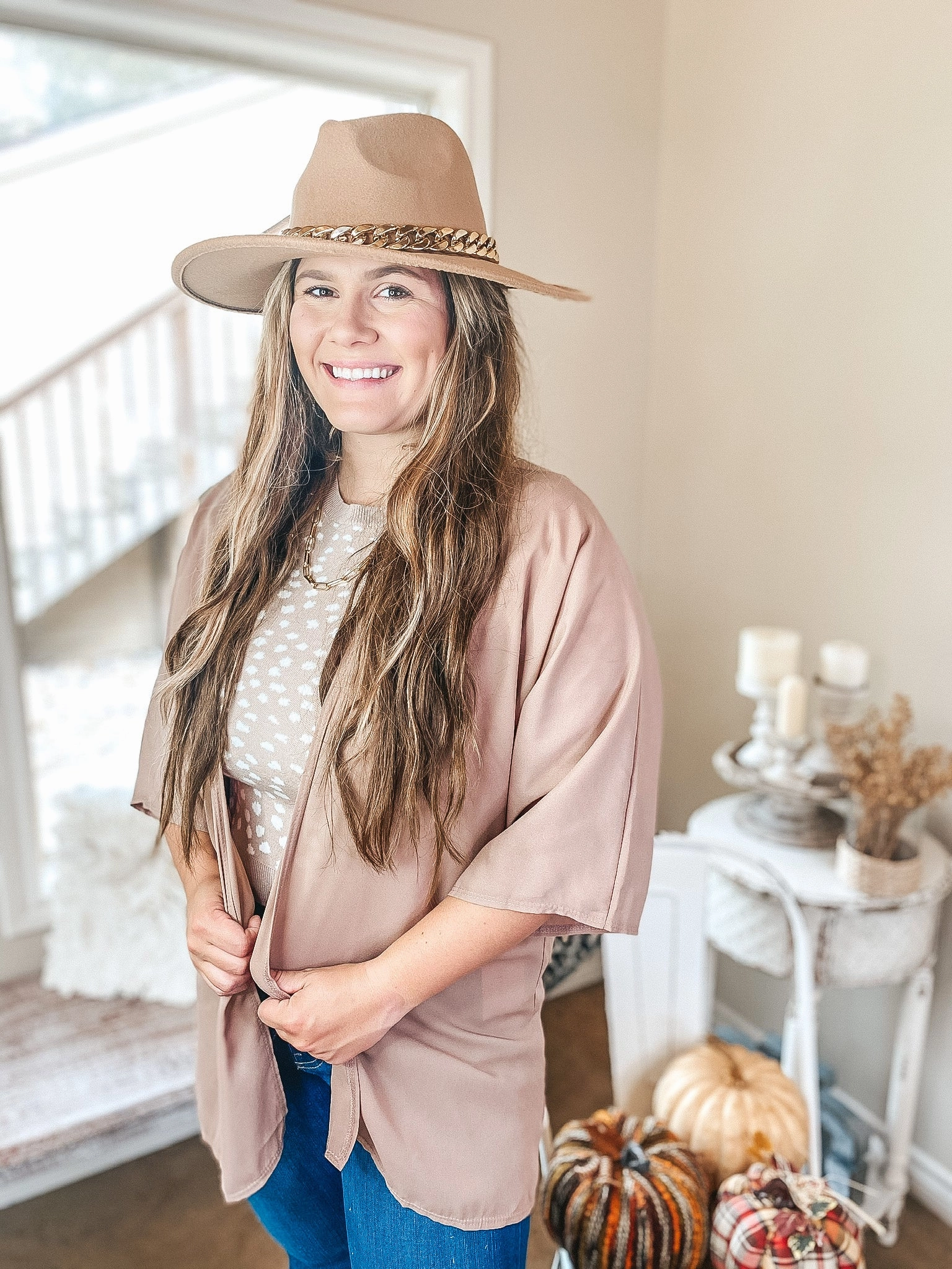 SnagFree Surface King Mode Last Chance Size Small | Like a Melody Solid Sheer Kimono in Mocha